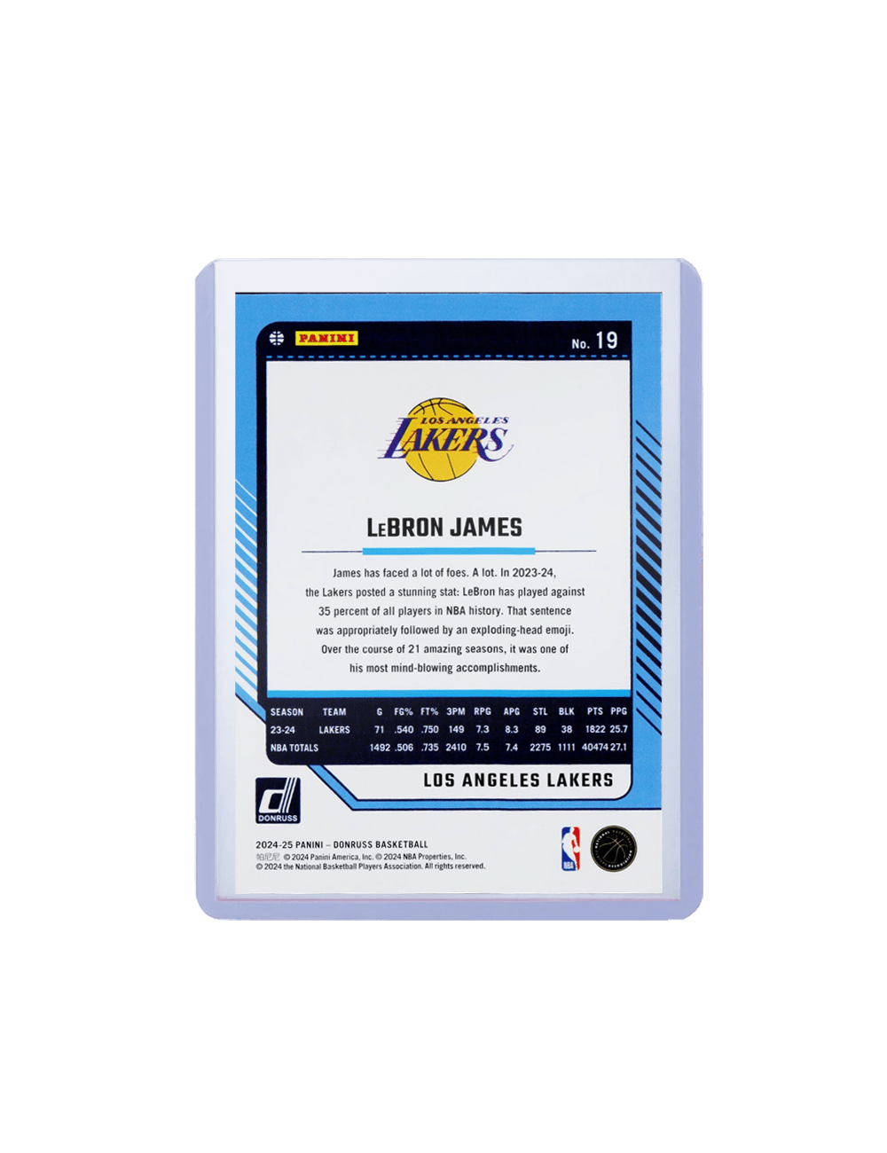 LeBron James Los Angeles Lakers Panini NBA 24-25 Donruss Card