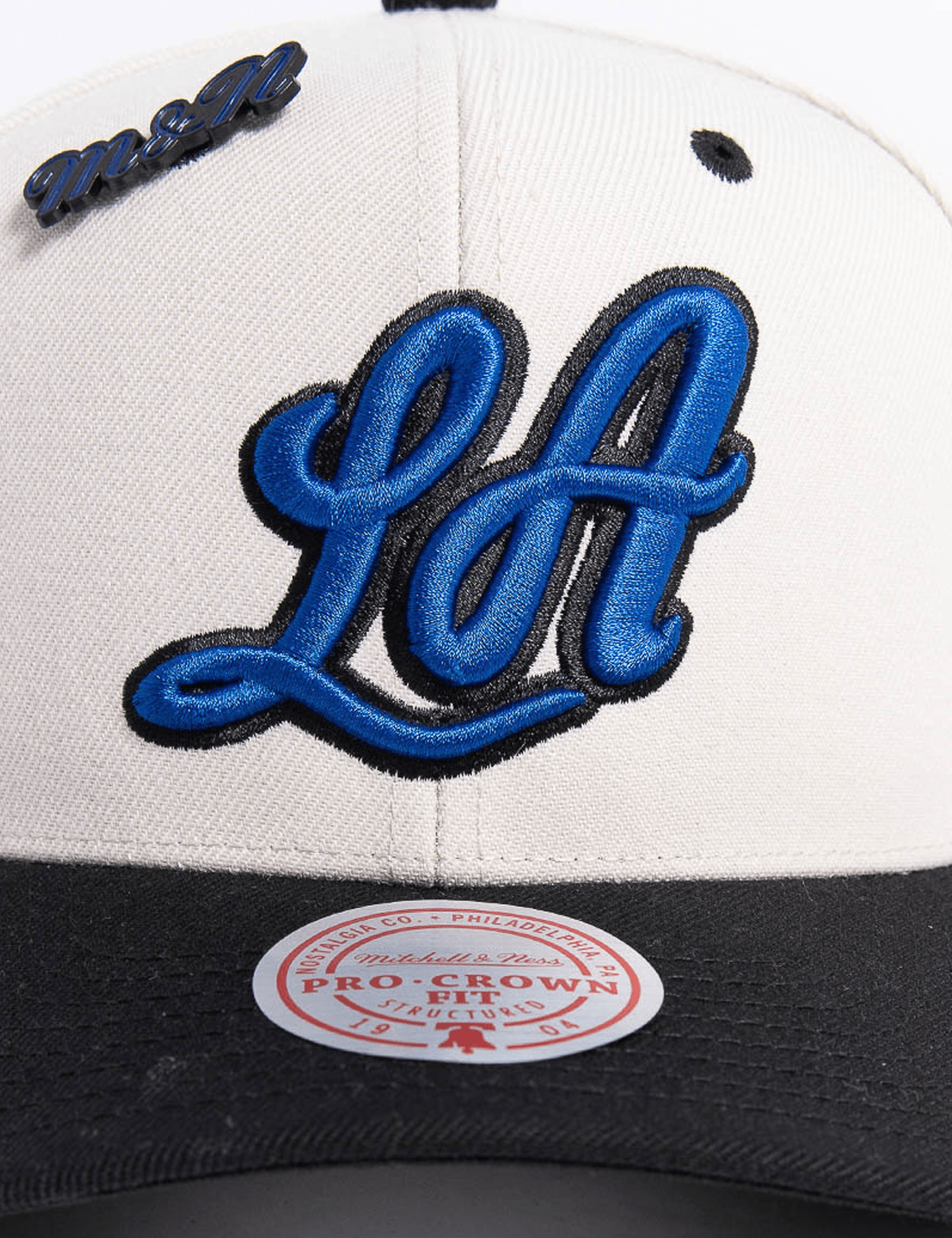 Los Angeles Lakers Mitchell & Ness NBA Launch Pro Crown Snapback Hat - Off White