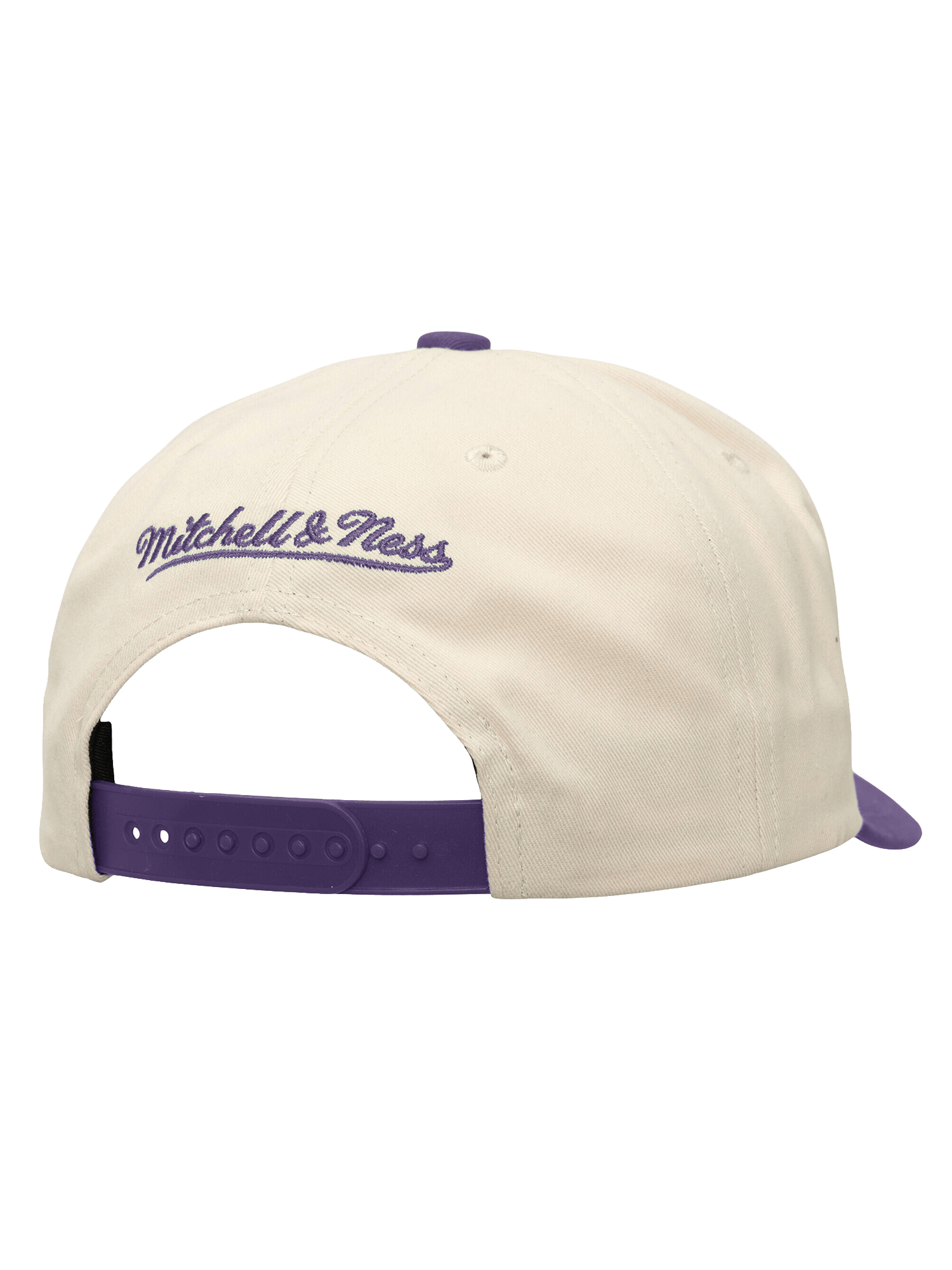 Los Angeles Lakers Mitchell & Ness NBA Tri Logo Pro Pinch Snapback Hat - Off White