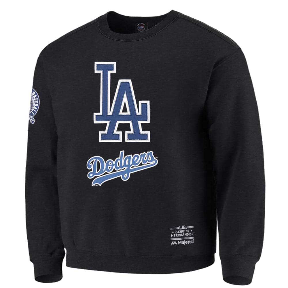 Los Angeles Dodgers Majestic MLB V Ath Vintage Crew Jumper - Faded Black