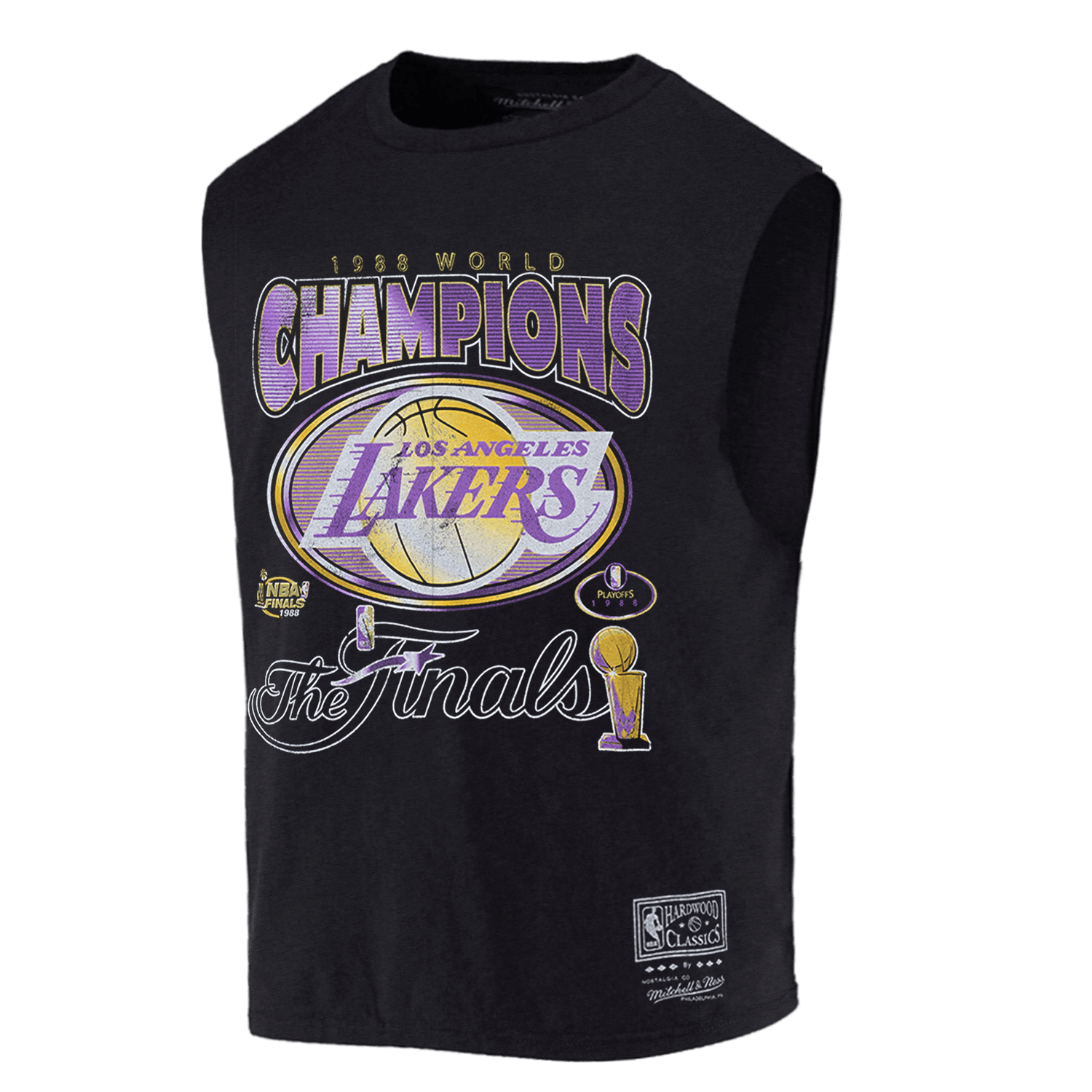 Los Angeles Lakers Mitchell & Ness NBA 91 MW Vintage Muscle T-Shirt - Faded Black