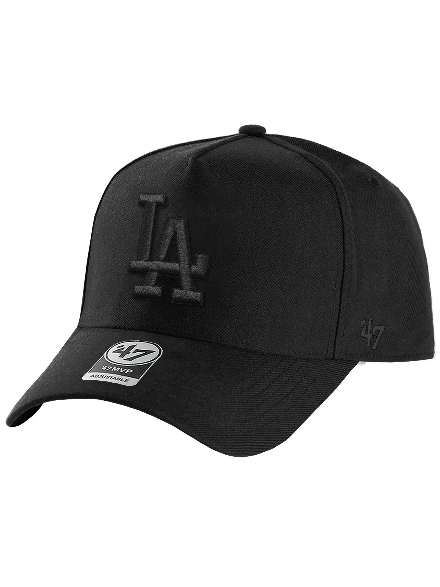 Los Angeles Dodgers '47 MLB Black On Black MVP DT Snapback Hat - Black