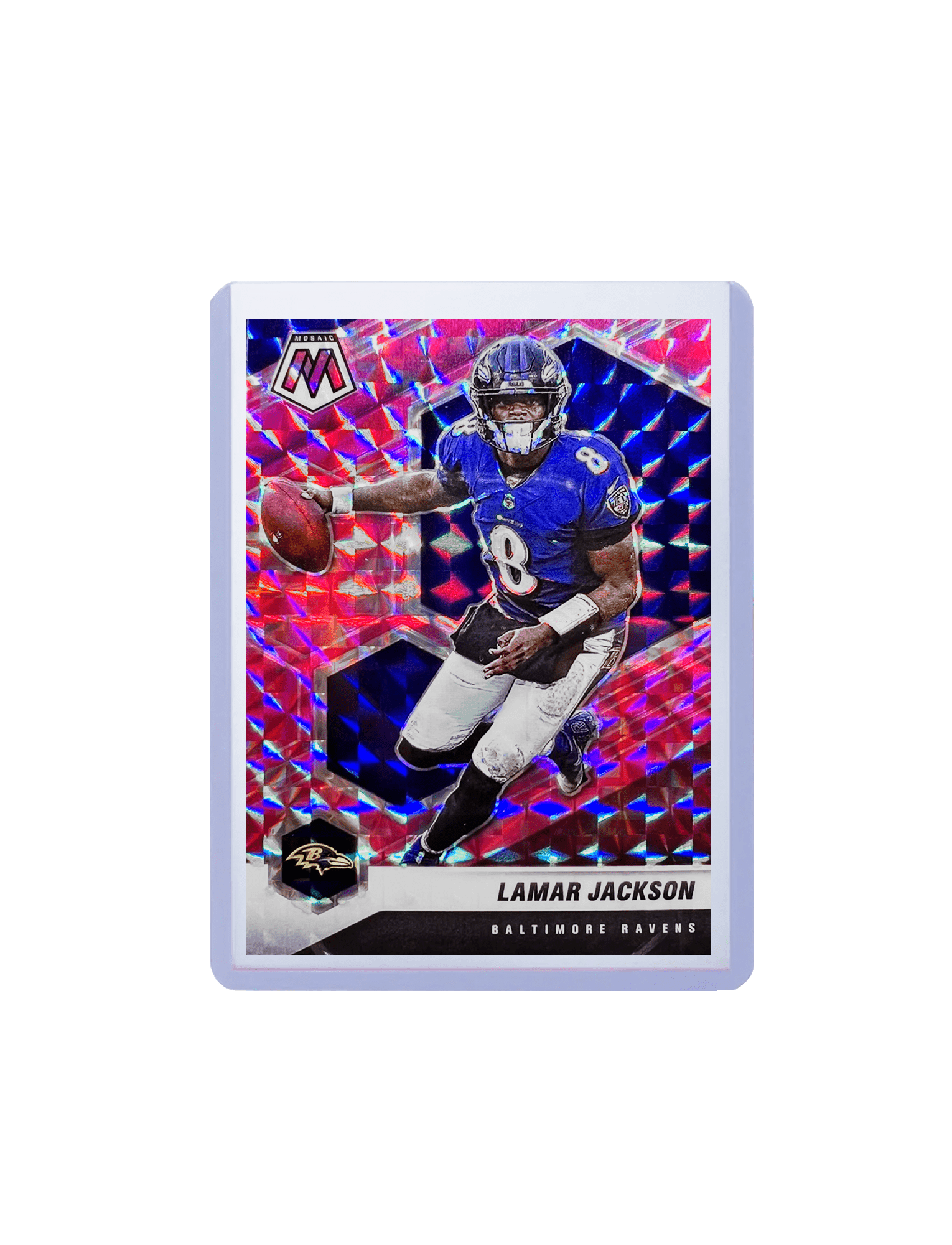 Lamar Jackson Baltimore Ravens Panini NFL Mosaic 21 Pink Camo Card
