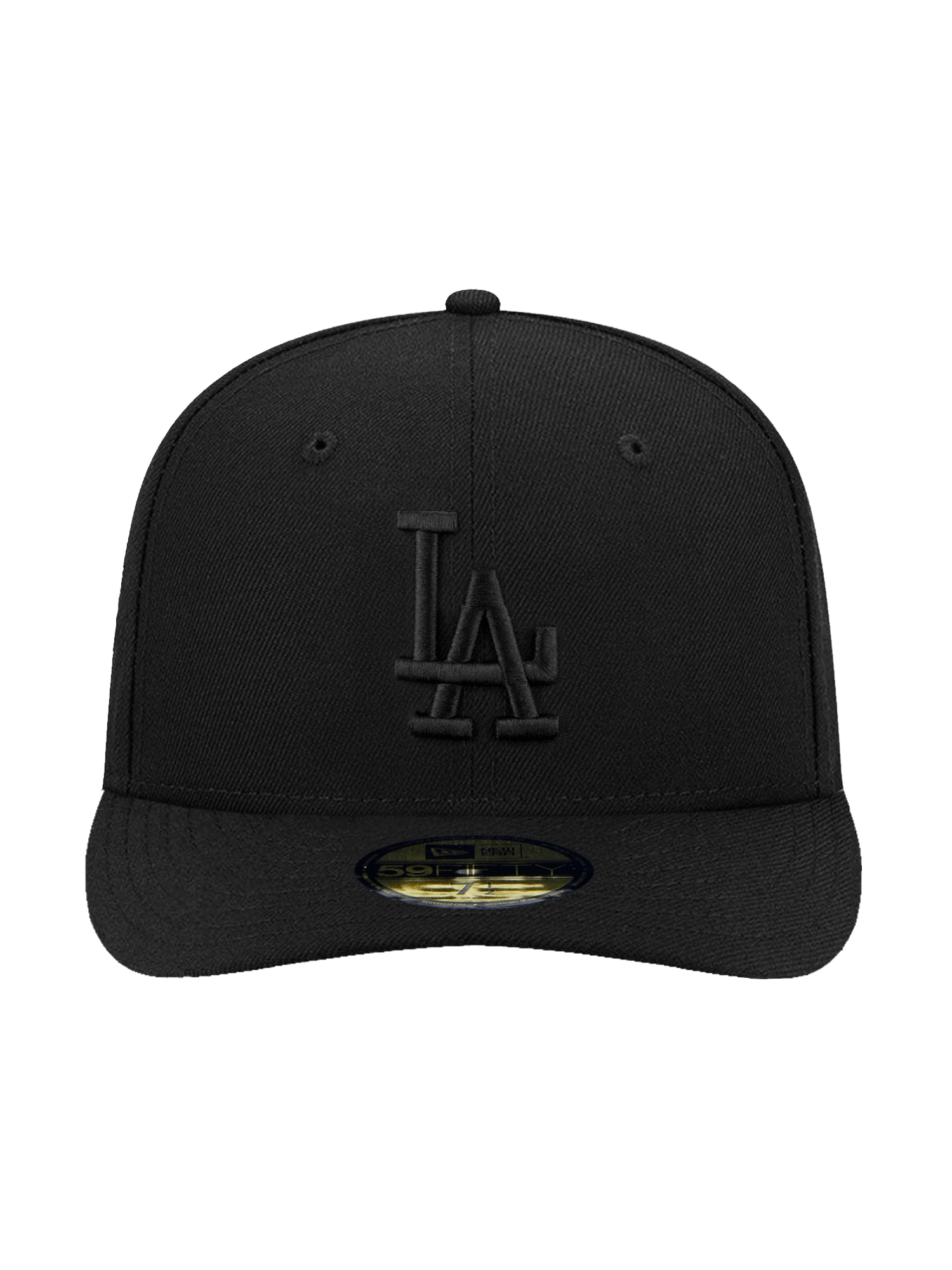 Los Angeles Dodgers New Era MLB Black On Black 59FIFTY Pre-Curved Fitted Hat - Black