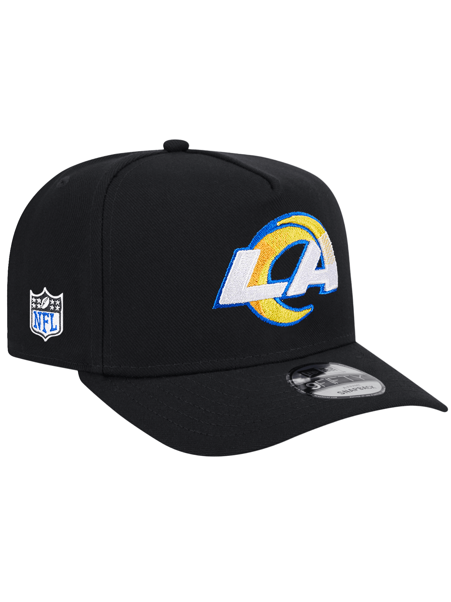 Los Angeles Rams New Era NFL Team 9FIFTY A-Frame Pre-Curved Snapback Hat - Black