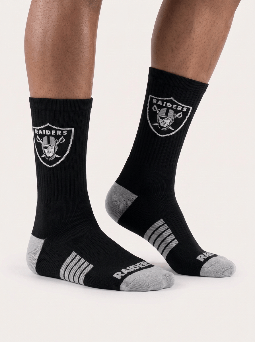 Las Vegas Raiders Strideline NFL Team Premier Flex-Stretch Crew Socks - Black