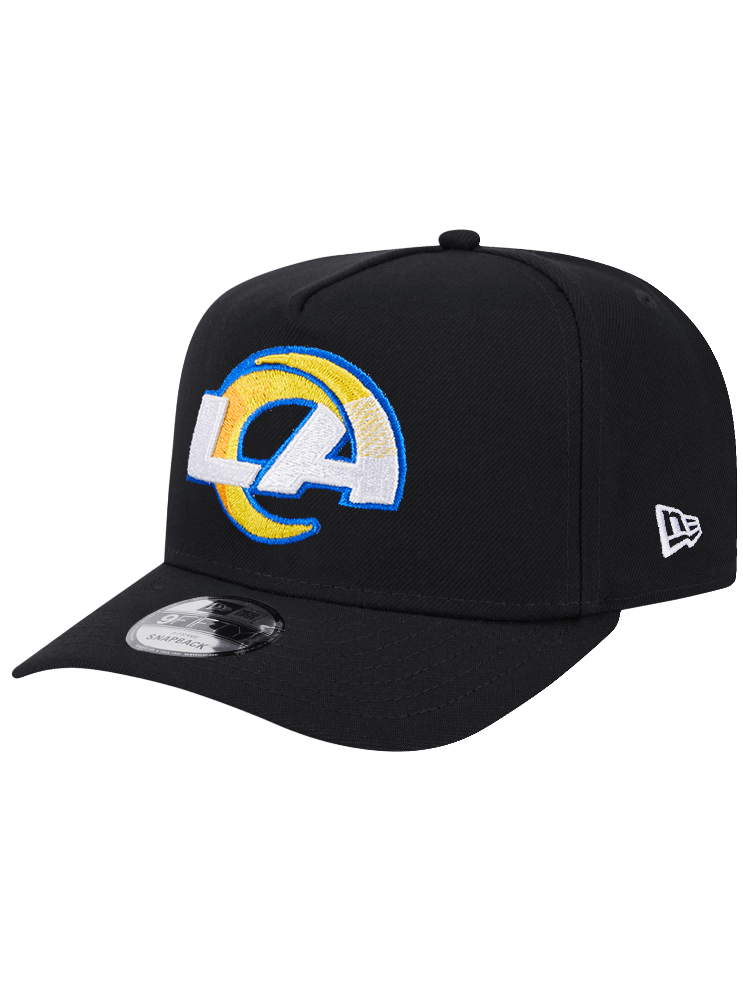 Los Angeles Rams New Era NFL Team 9FIFTY A-Frame Pre-Curved Snapback Hat - Black