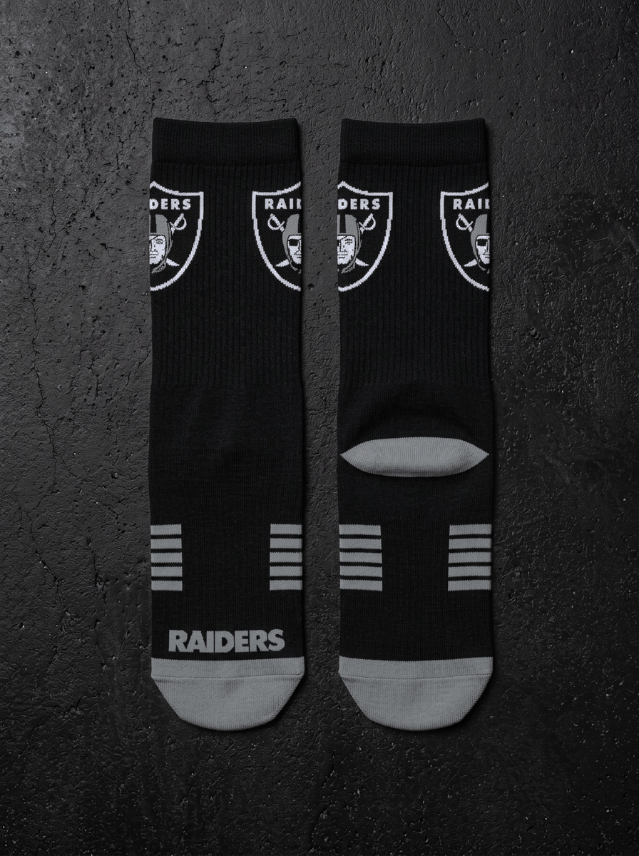 Las Vegas Raiders Strideline NFL Team Premier Flex-Stretch Crew Socks - Black