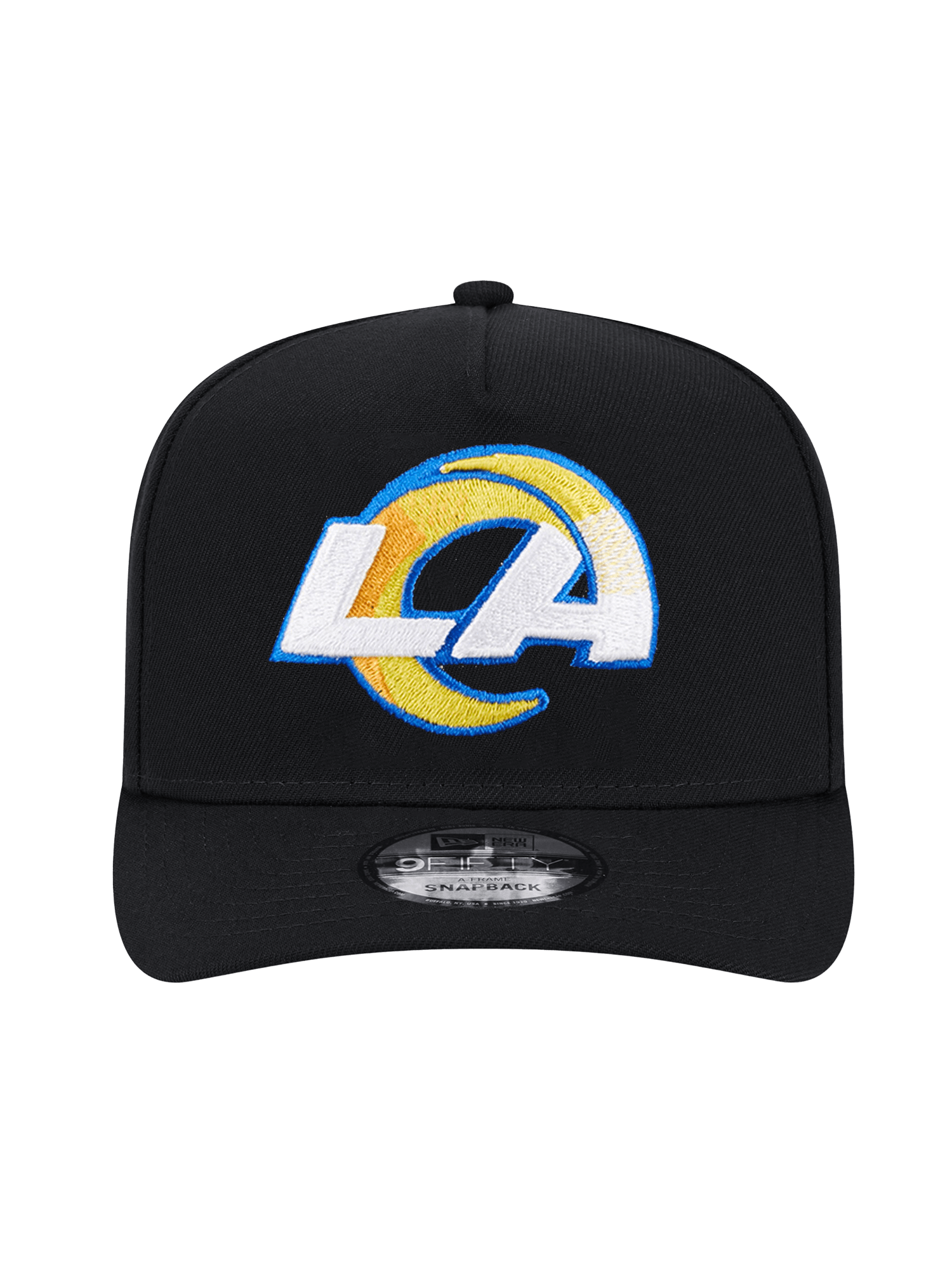 Los Angeles Rams New Era NFL Team 9FIFTY A-Frame Pre-Curved Snapback Hat - Black