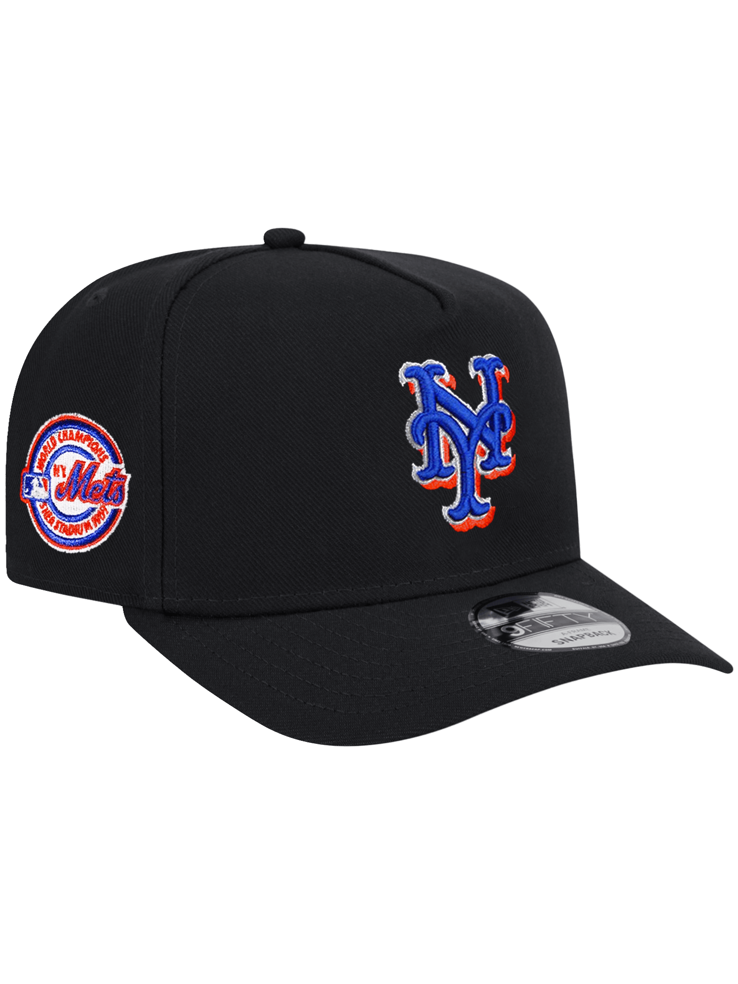 New York Mets New Era MLB 69 Champs 9FIFTY A-Frame Pre-Curved Snapback Hat - Black