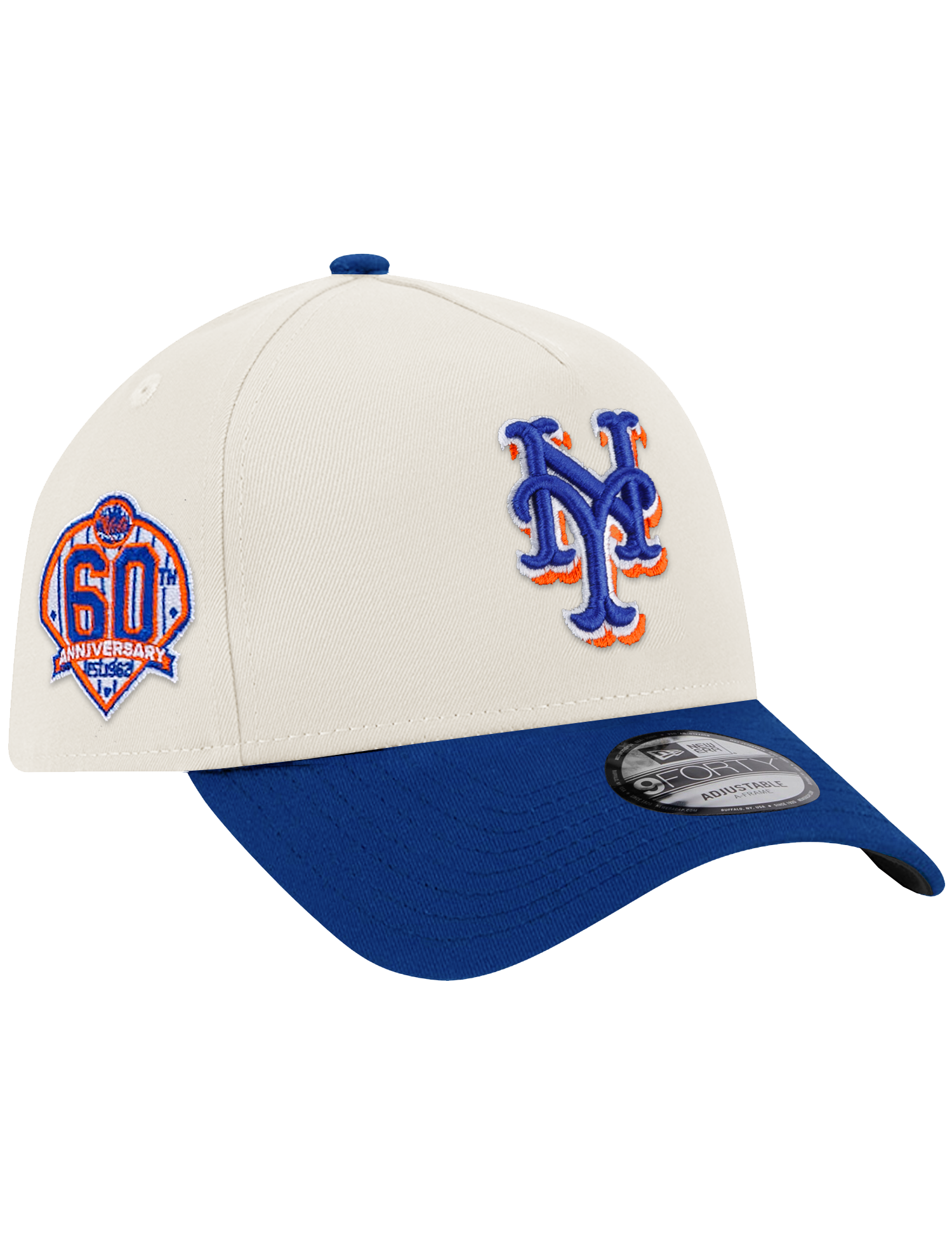 New York Mets New Era MLB 60th Ann 9FORTY A-Frame Snapback Hat - Chrome