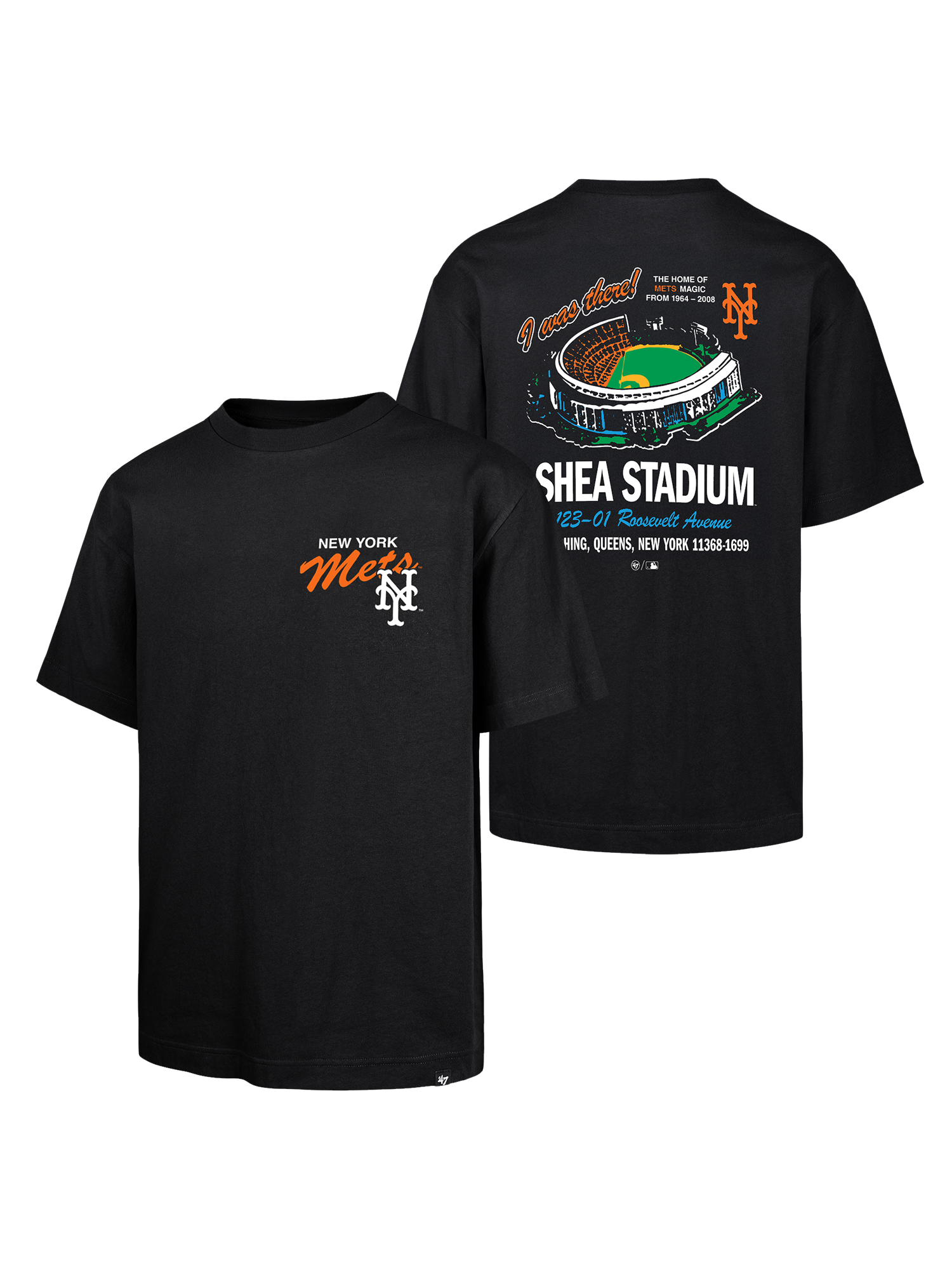 New York Mets '47 MLB Stadium Vintage Foundation T-Shirt - Black