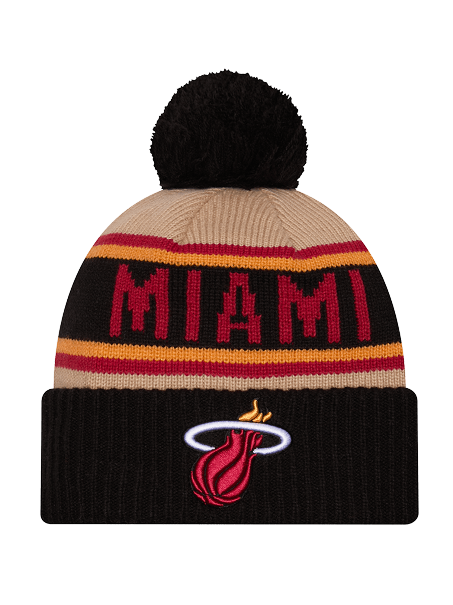 Miami Heat New Era NBA 24 Draft Knit Beanie - Tan