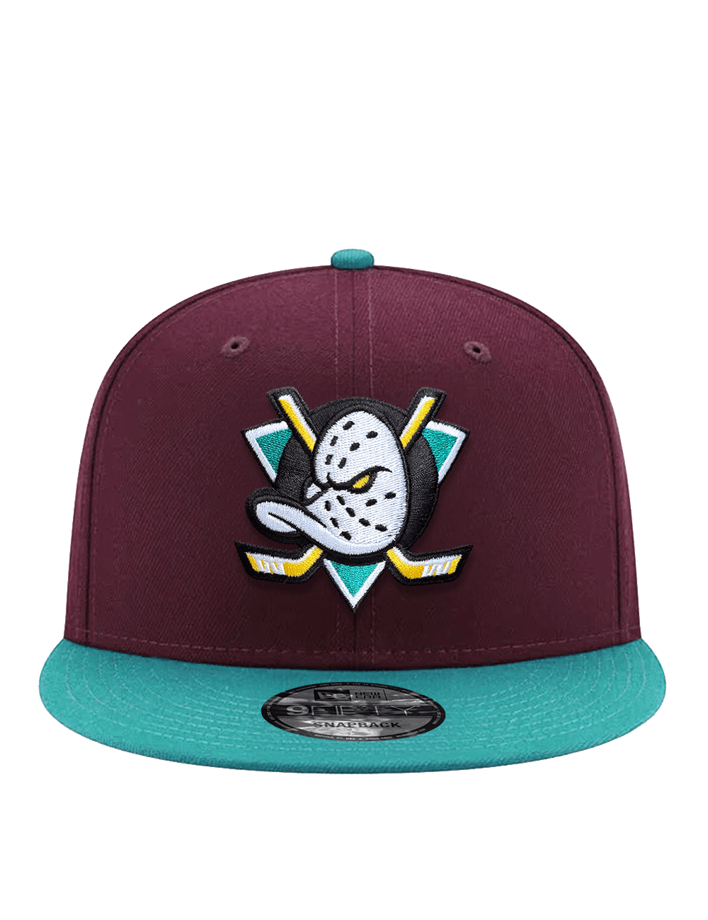 Anaheim Mighty Ducks New Era NHL Mighty Decade 9FIFTY Snapback Hat - Maroon/Teal