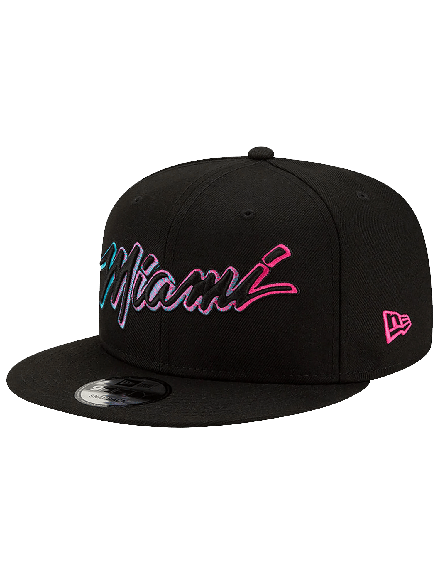 Miami Heat New Era NBA City Script Outline 9FIFTY Snapback Hat - Black