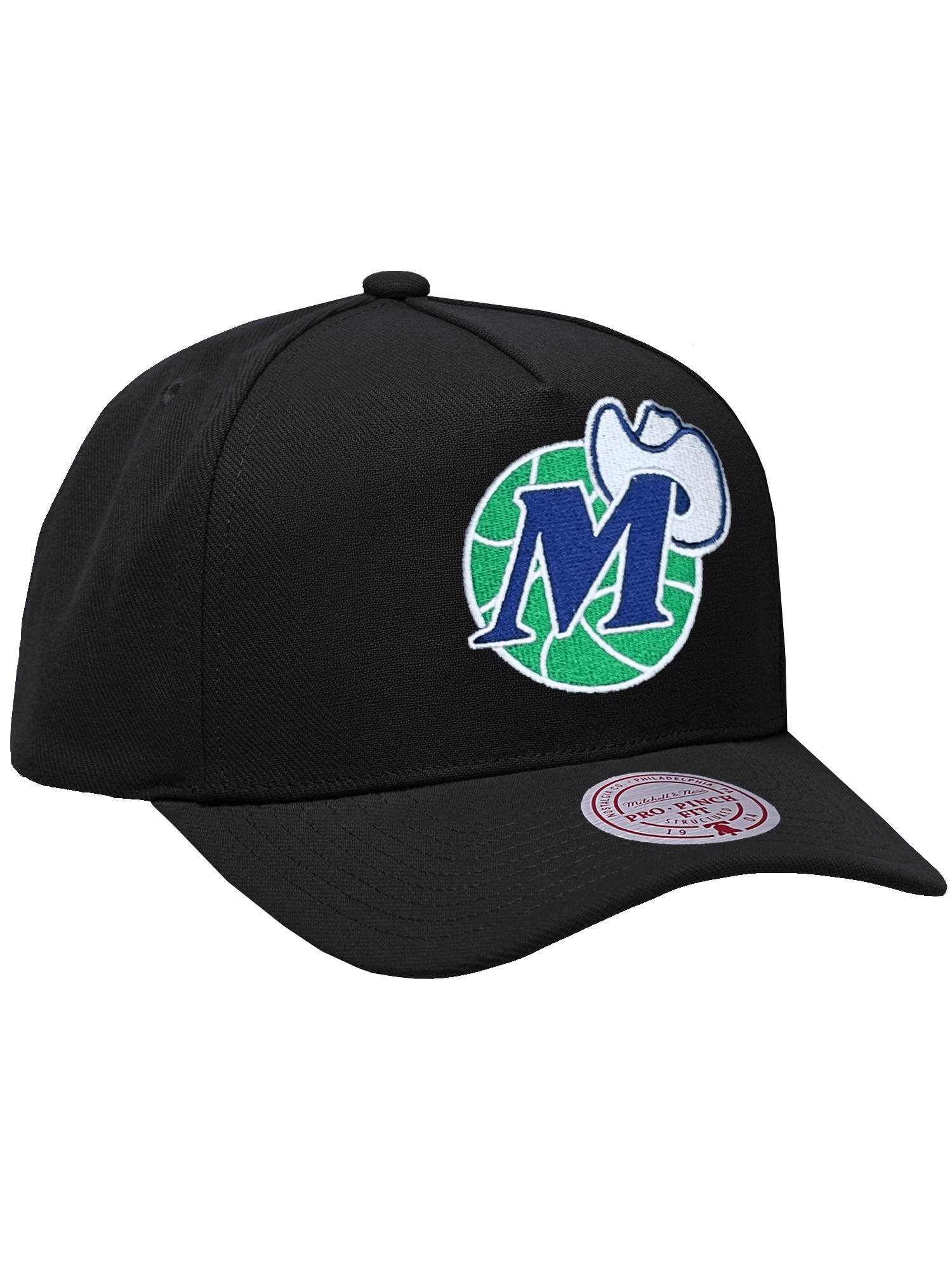 Dallas Mavericks Mitchell & Ness NBA HWC Pro Pinch Snapback Hat - Black