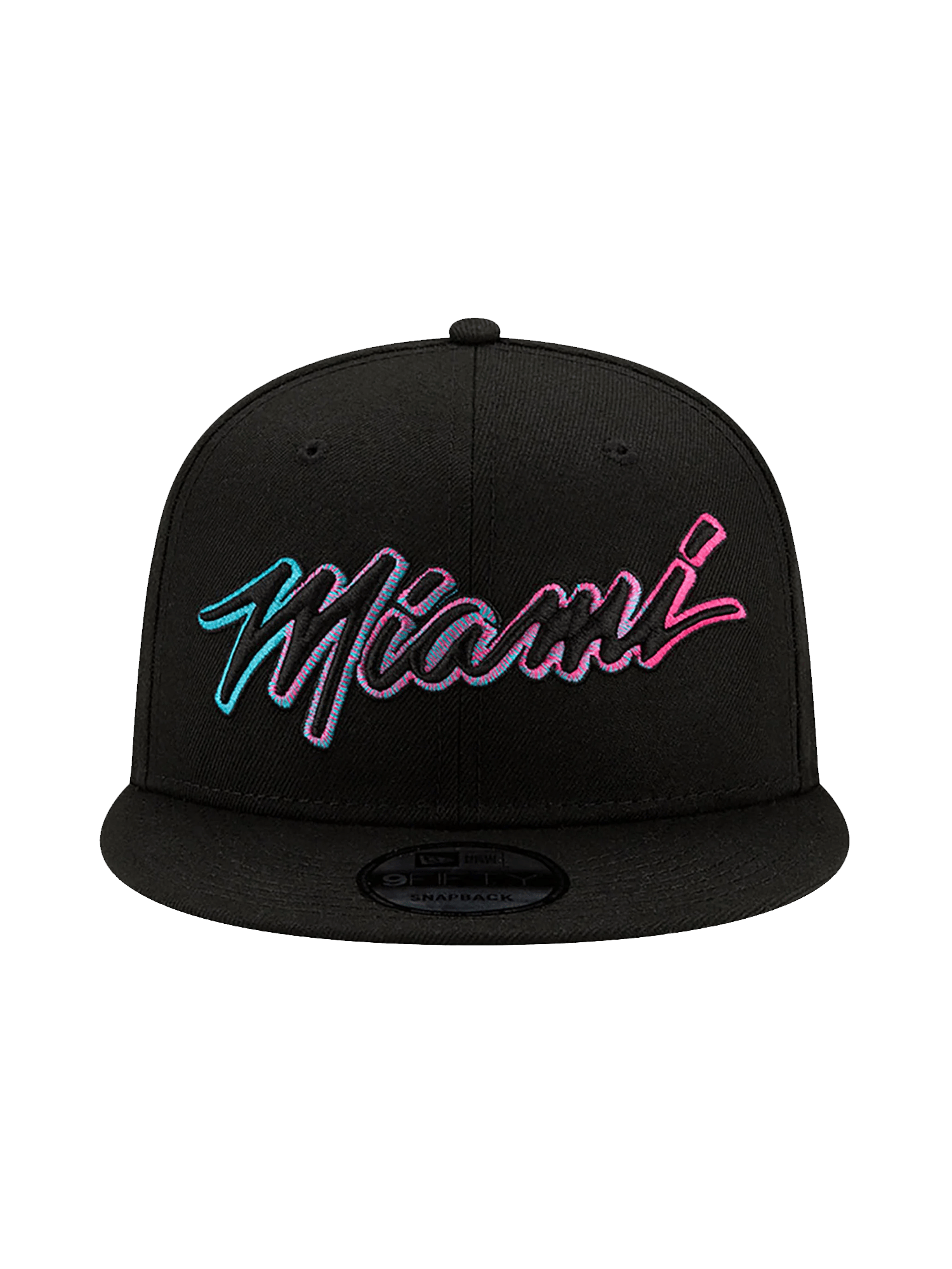 Miami Heat New Era NBA City Script Outline 9FIFTY Snapback Hat - Black