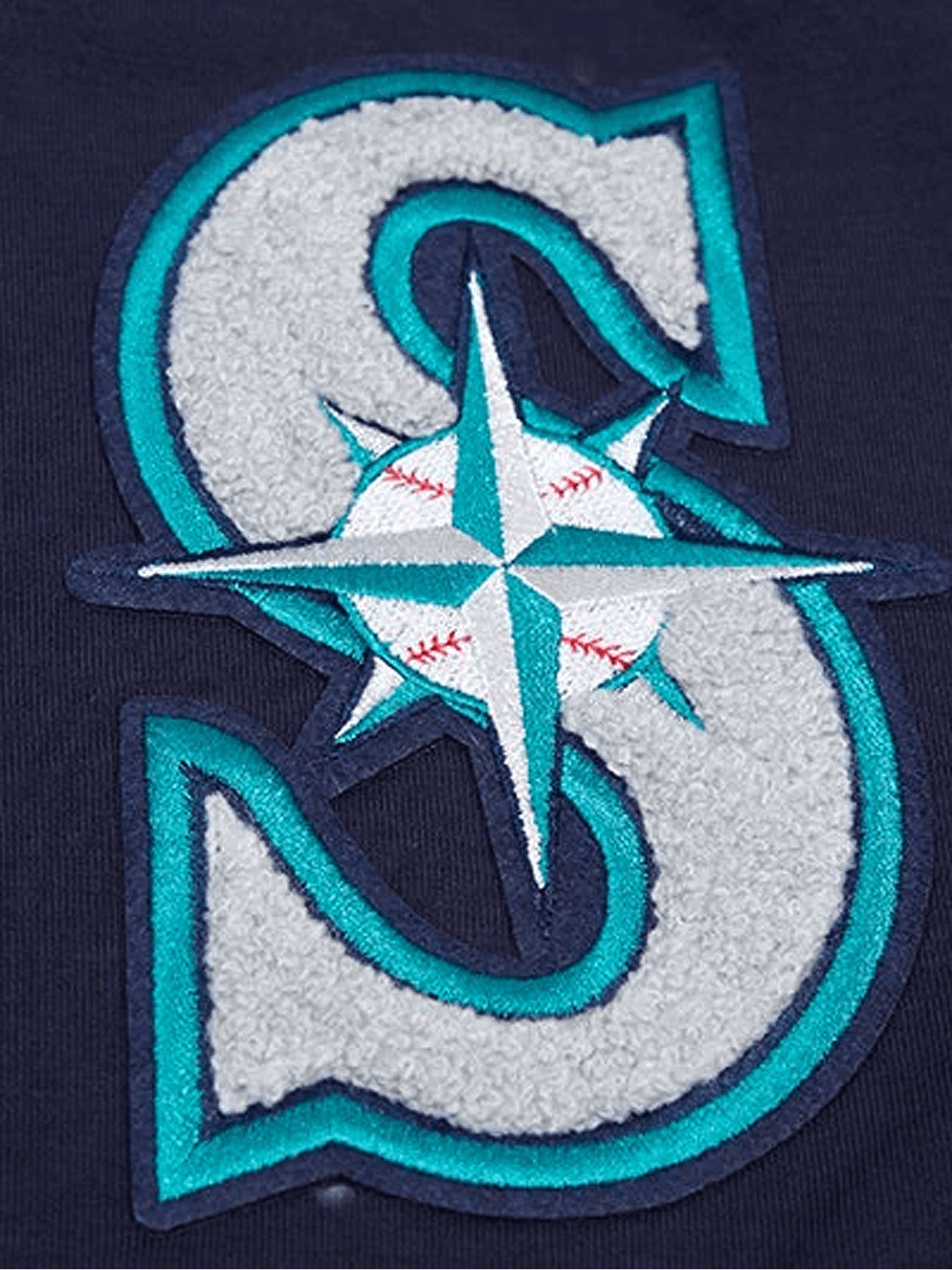 Seattle Mariners Pro Standard MLB Team Chenille Hoodie Jumper  - Navy