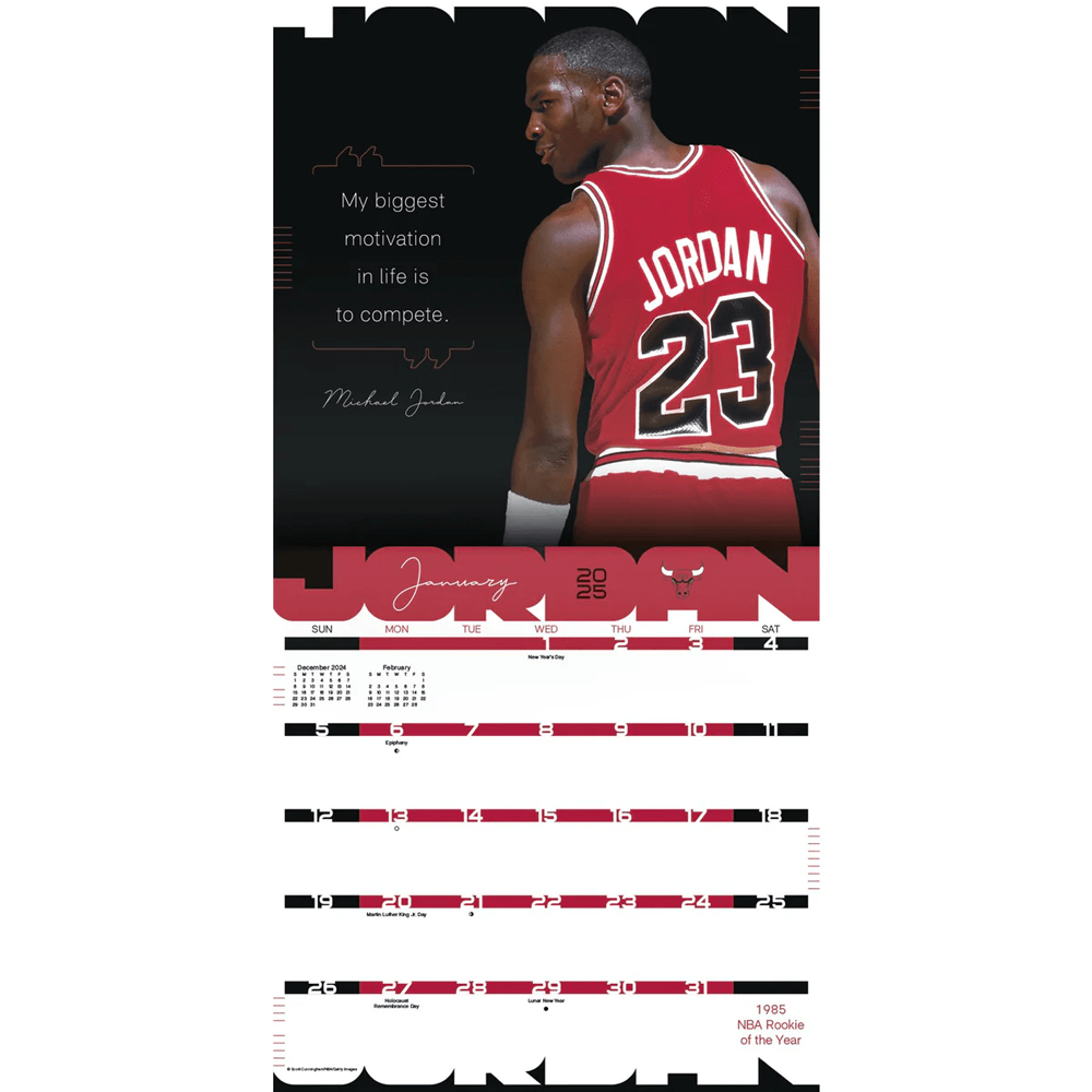 Michael Jordan Chicago Bulls Trends NBA 2025 Wall Calendar