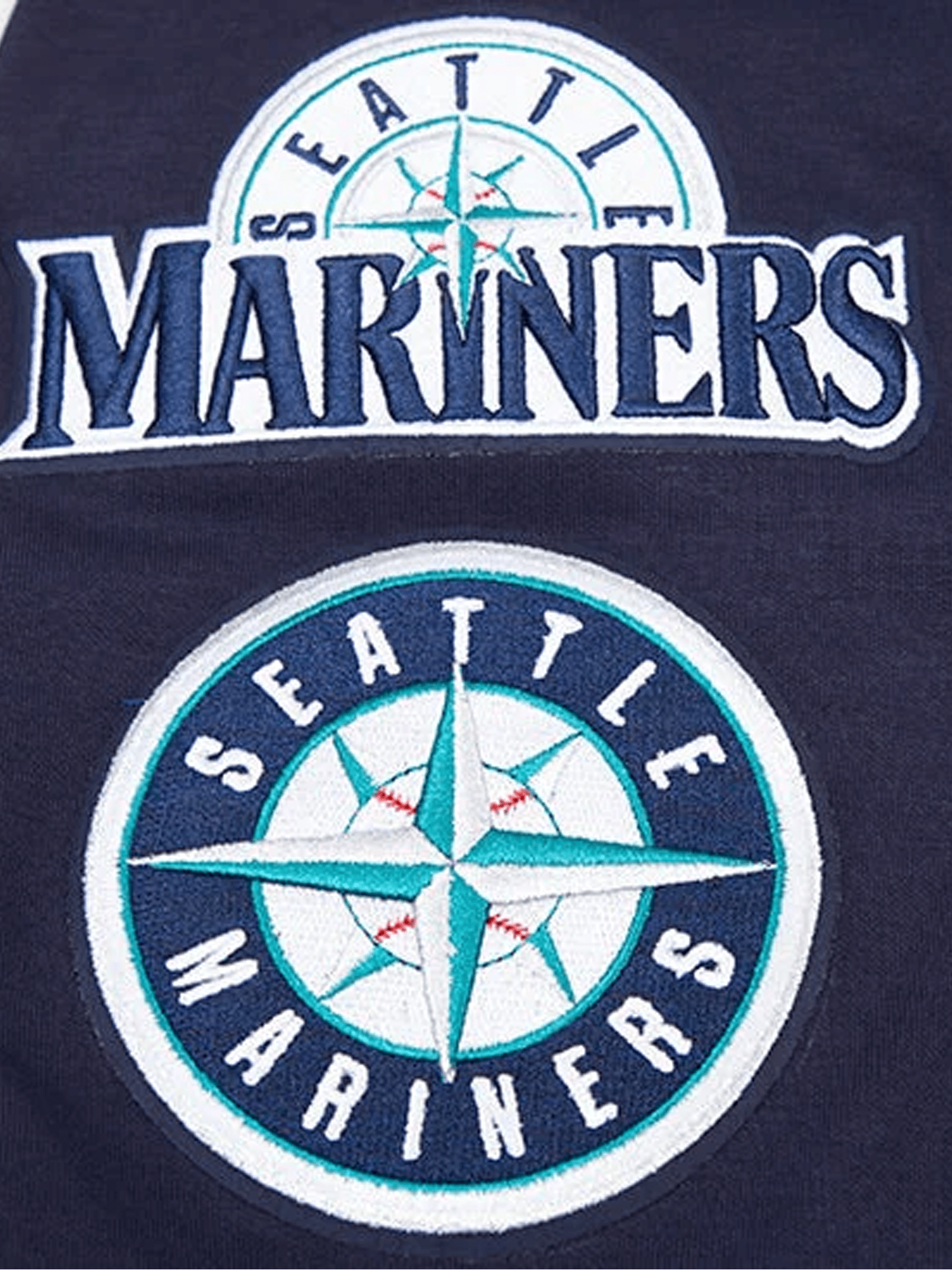 Seattle Mariners Pro Standard MLB Team Chenille Hoodie Jumper  - Navy