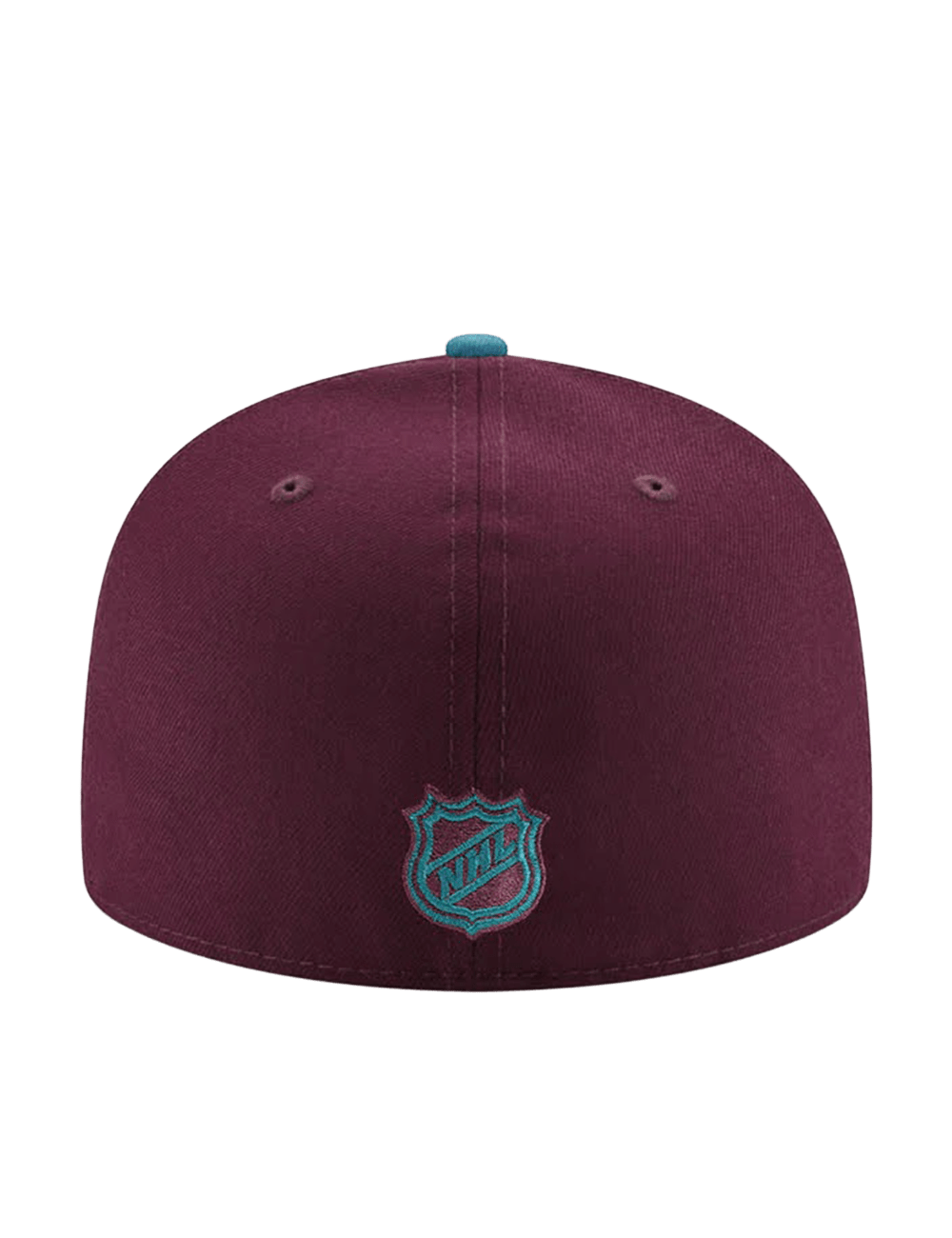 Anaheim Mighty Ducks New Era NHL Conf Side Patch 59FIFTY Fitted Hat - Plum/Aqua
