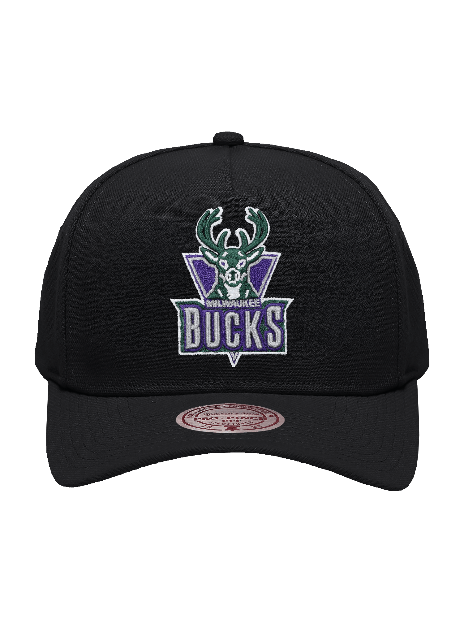 Milwaukee Bucks Mitchell & Ness NBA HWC Pro Pinch Snapback Hat - Black