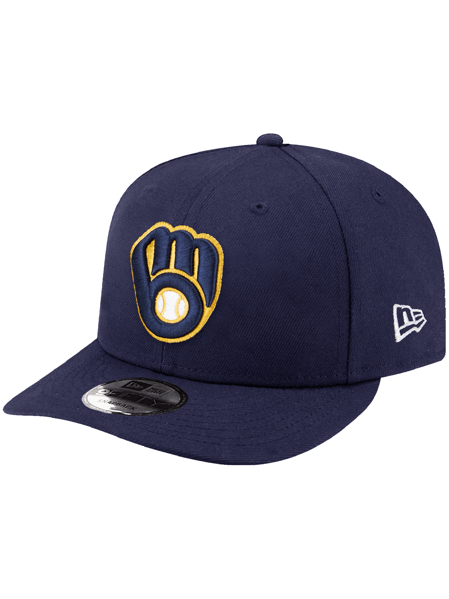 Milwaukee Brewers New Era MLB Team Pre-Curved 9FIFTY Snapback Hat - Navy