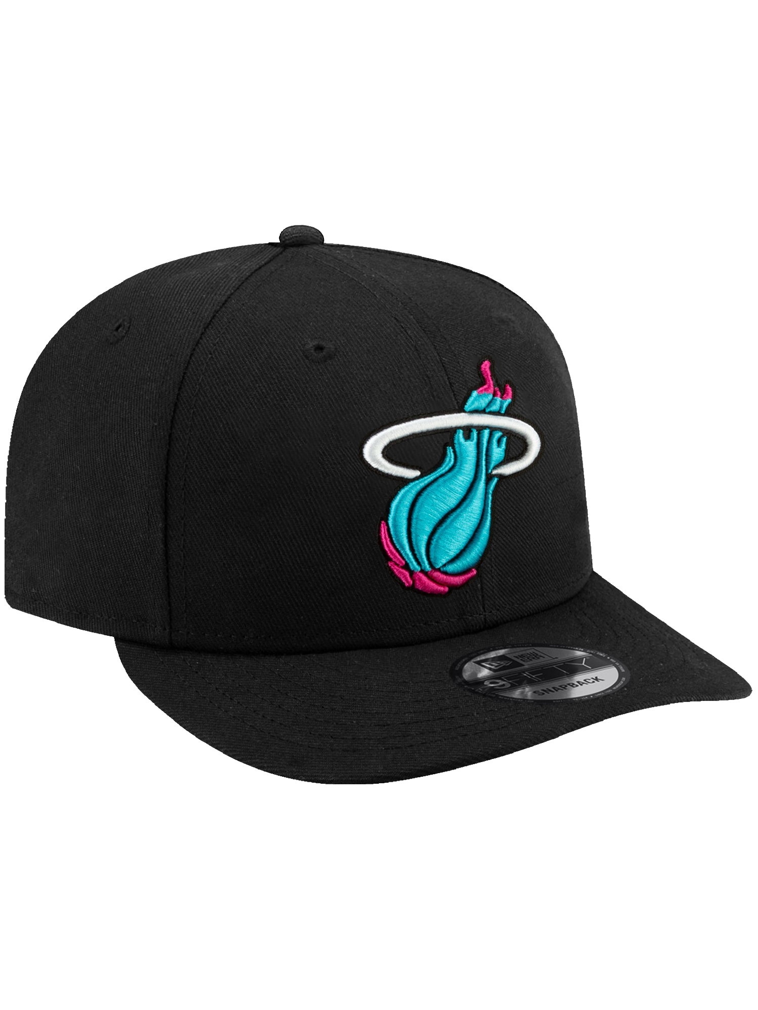 Miami Heat New Era NBA City Alt 9FIFTY Pre-Curved Snapback Hat - Black