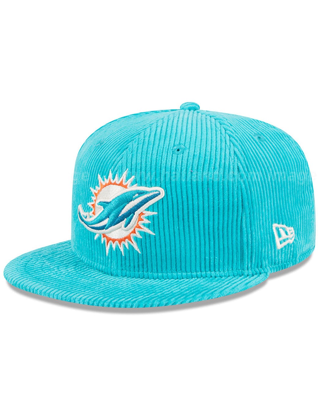 Miami Dolphins New Era NFL Letterman Pin Corduroy 59FIFTY Fitted Hat - Teal