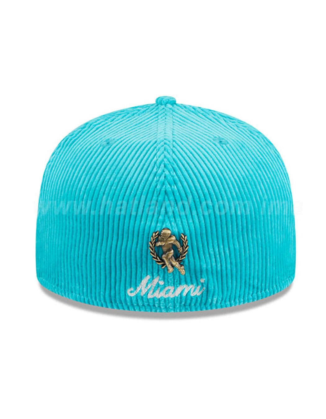 Miami Dolphins New Era NFL Letterman Pin Corduroy 59FIFTY Fitted Hat - Teal