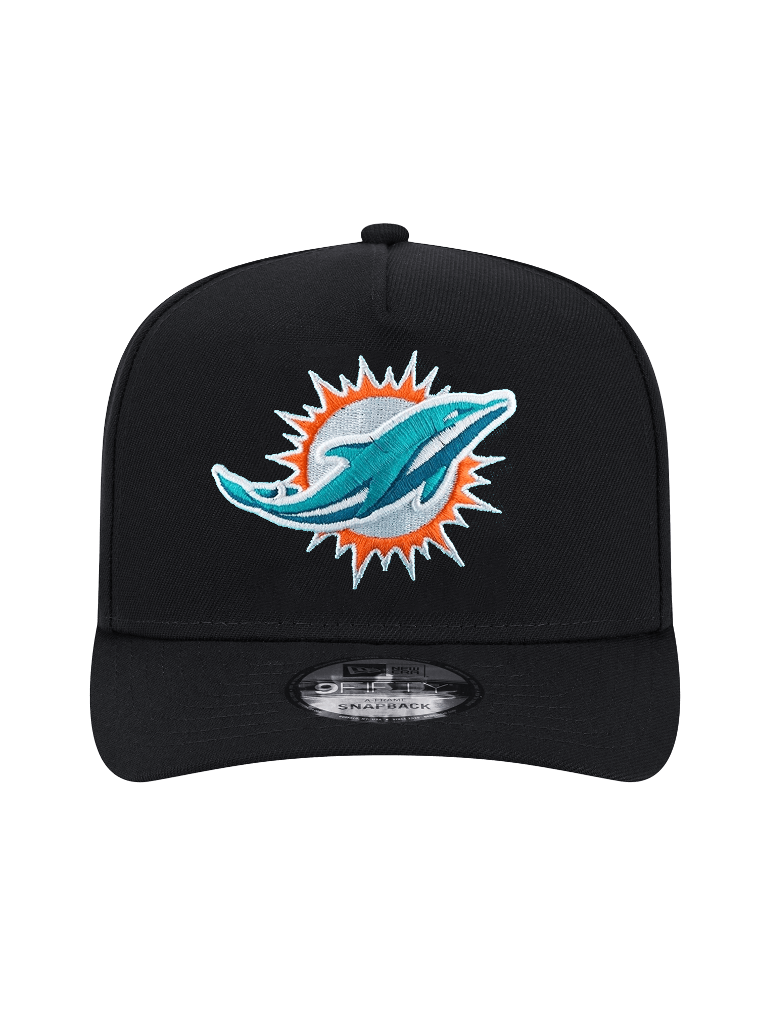 Miami Dolphins New Era NFL Team 9FIFTY A-Frame Pre-Curved Snapback Hat - Black
