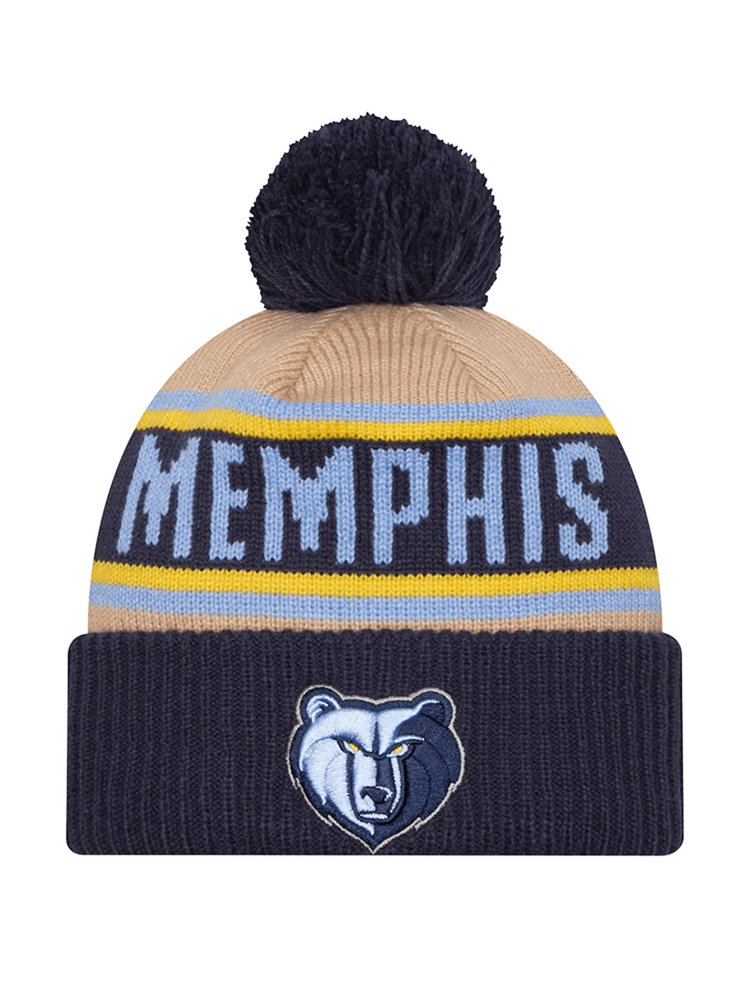 Memphis Grizzlies New Era NBA 24 Draft Knit Beanie - Tan