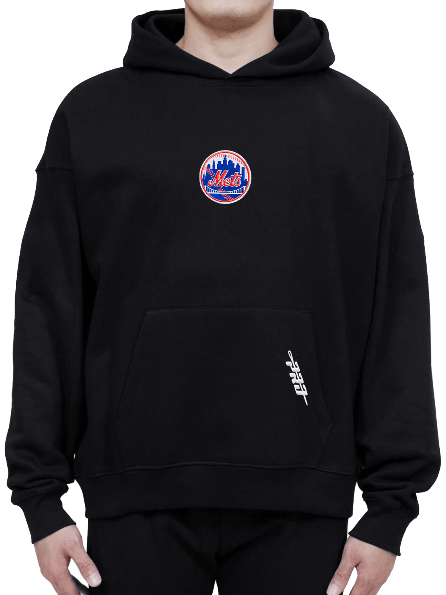 New York Mets Pro Standard MLB Icon Drop Shoulder Hoodie Jumper - Black