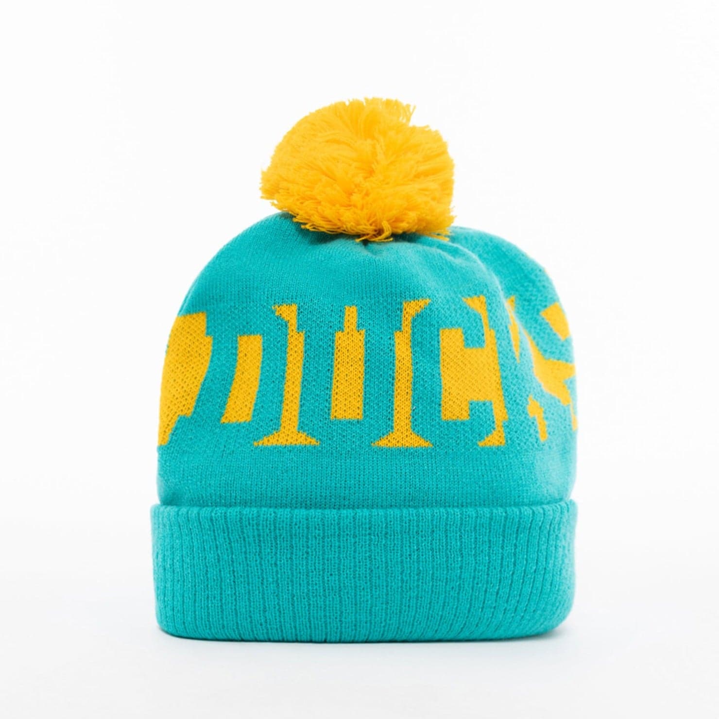 Anaheim Mighty Ducks NHL Throwback Stripe Pom Knit Beanie