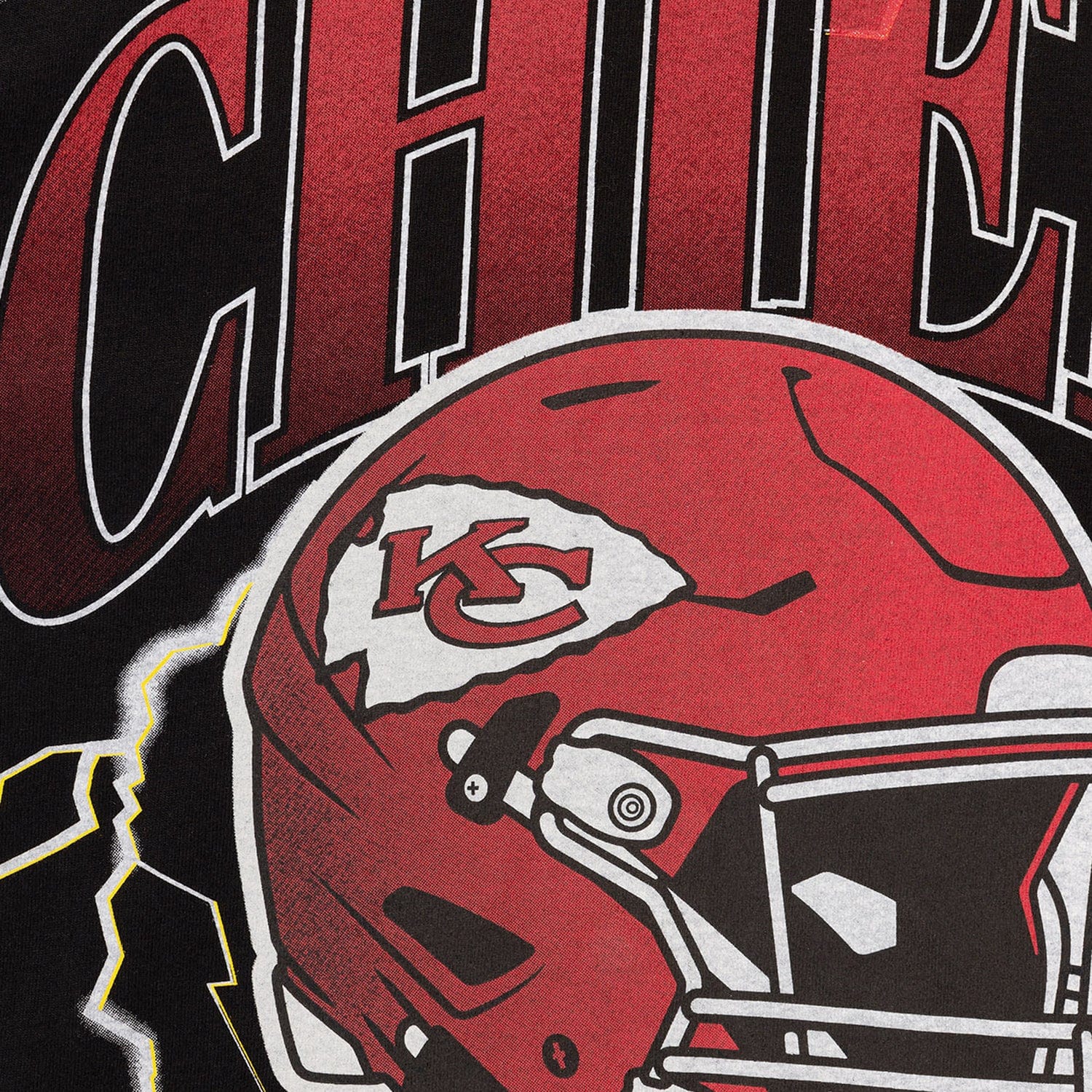 Kansas City Chiefs Majestic NFL Team Lightning Vintage T-Shirt - Faded Black