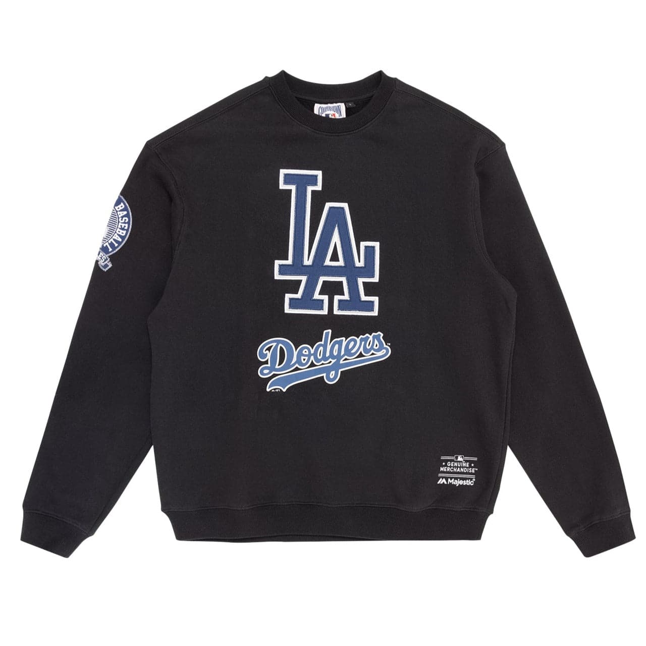 Los Angeles Dodgers Majestic MLB V Ath Vintage Crew Jumper - Faded Black