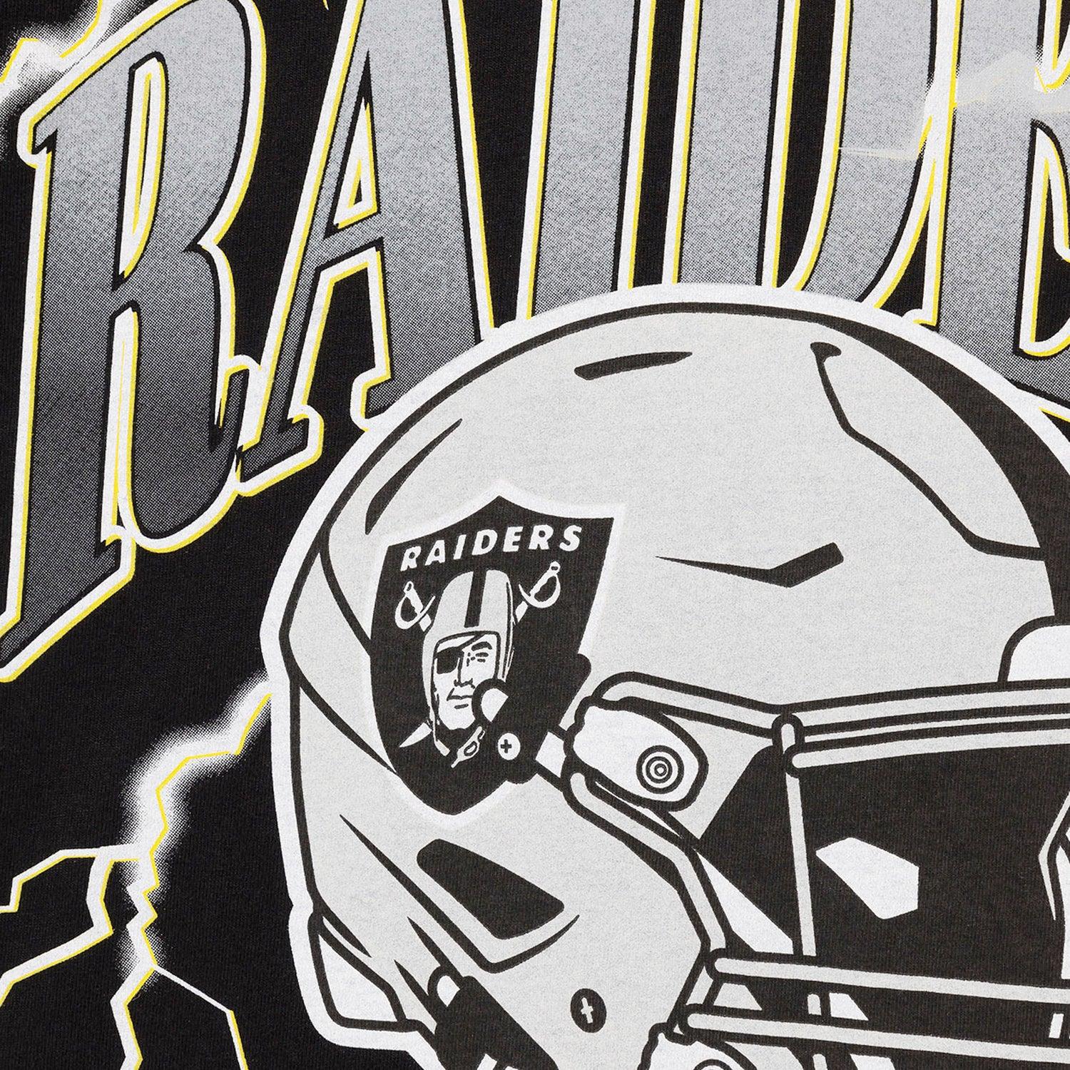 Las Vegas Raiders Majestic NFL Team Lightning Vintage T-Shirt - Faded Black