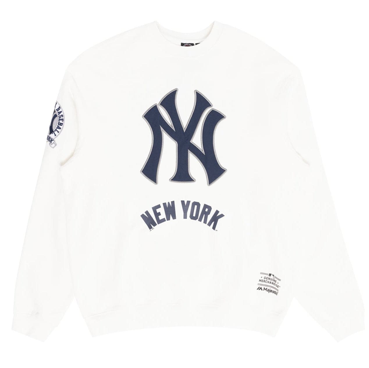 New York Yankees Majestic MLB V Ath Vintage Crew Jumper - Vintage White
