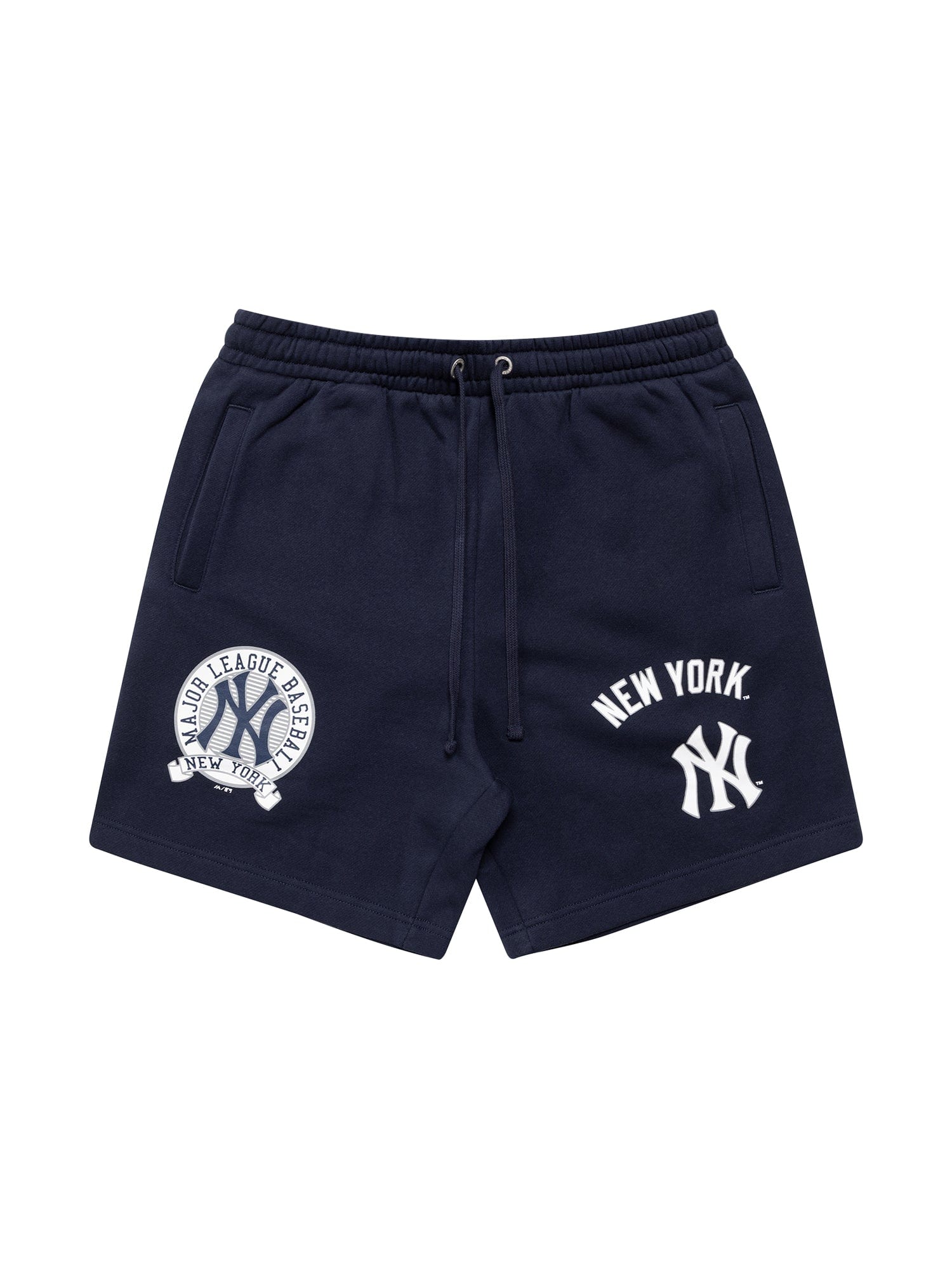 New York Yankees Majestic MLB Classic Graphic Fleece Shorts - Navy