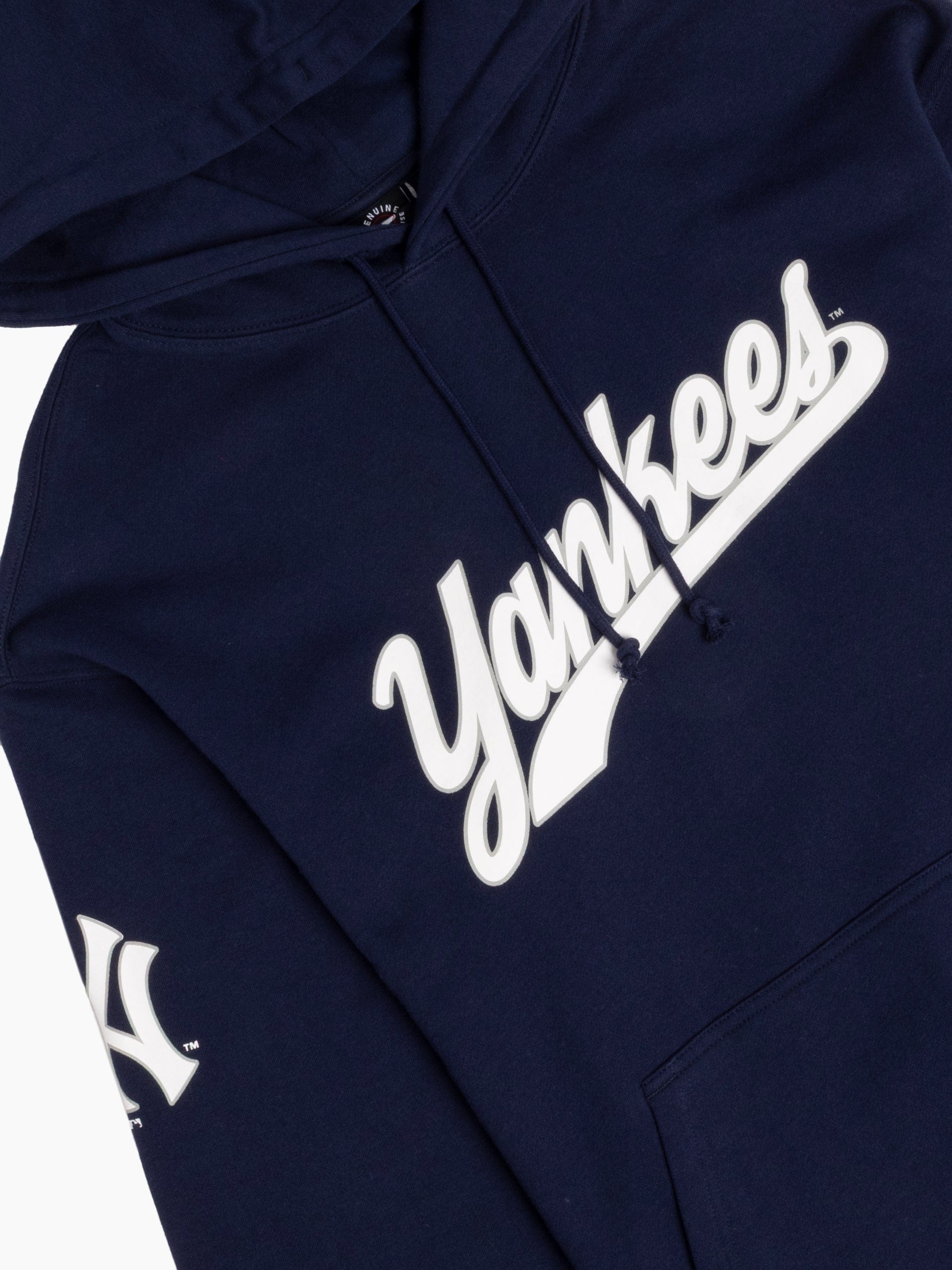 New York Yankees Majestic MLB Script Vintage Hoodie Jumper - Navy
