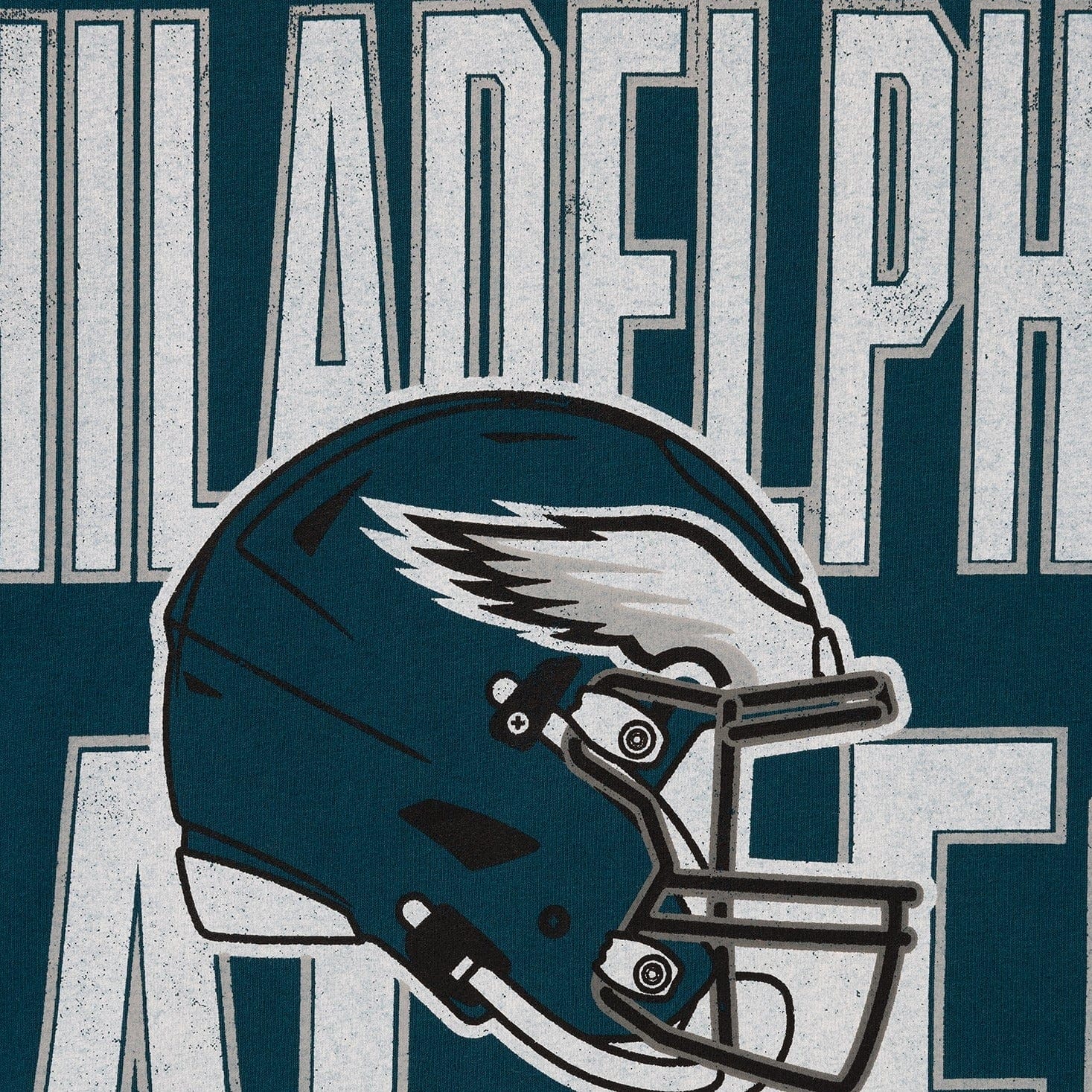 Philadelphia Eagles Majestic NFL Oversized Sport Stripe T-Shirt - Green
