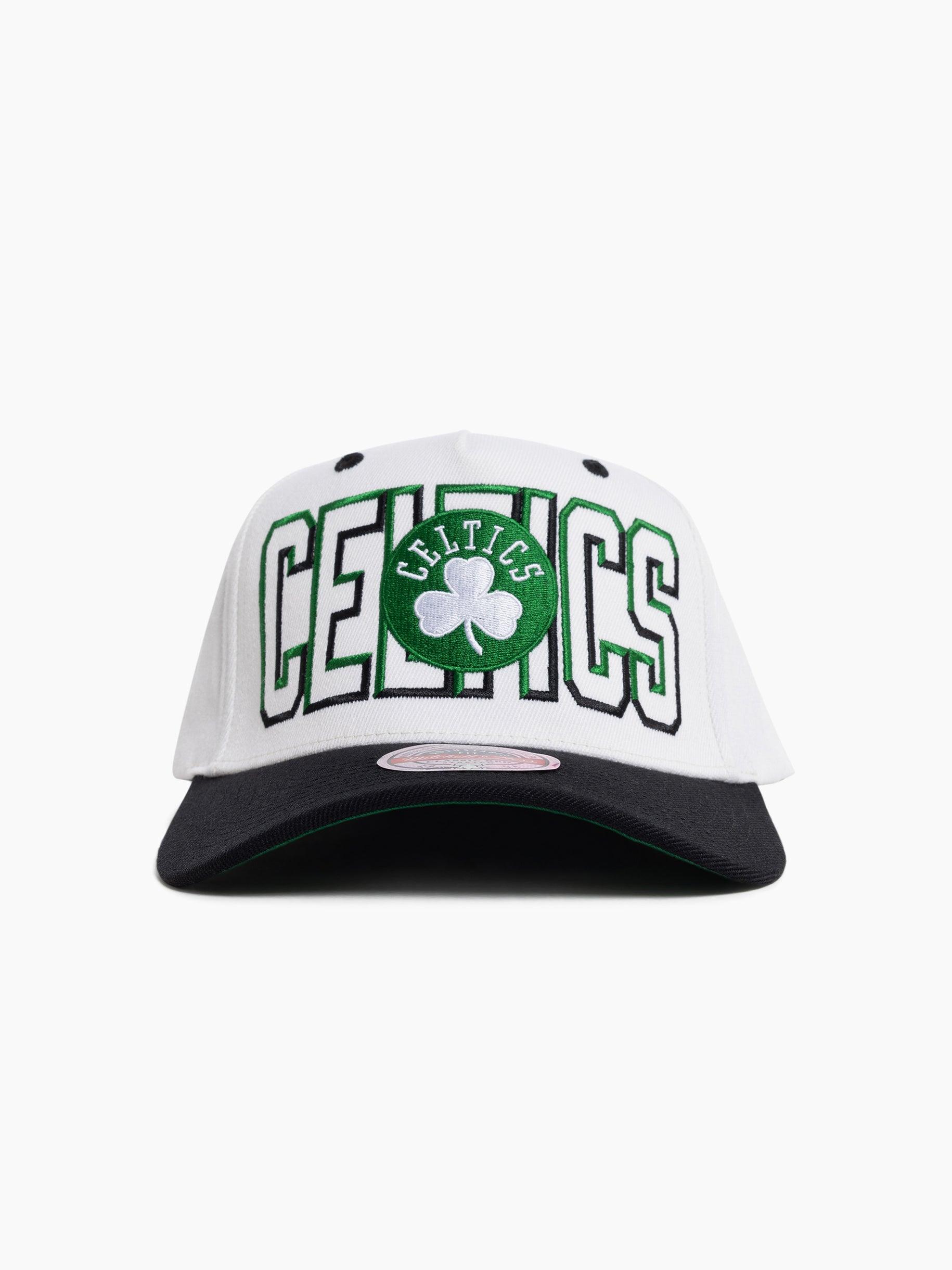 Boston Celtics Mitchell & Ness NBA Bevel Classic Red Snapback Hat - White