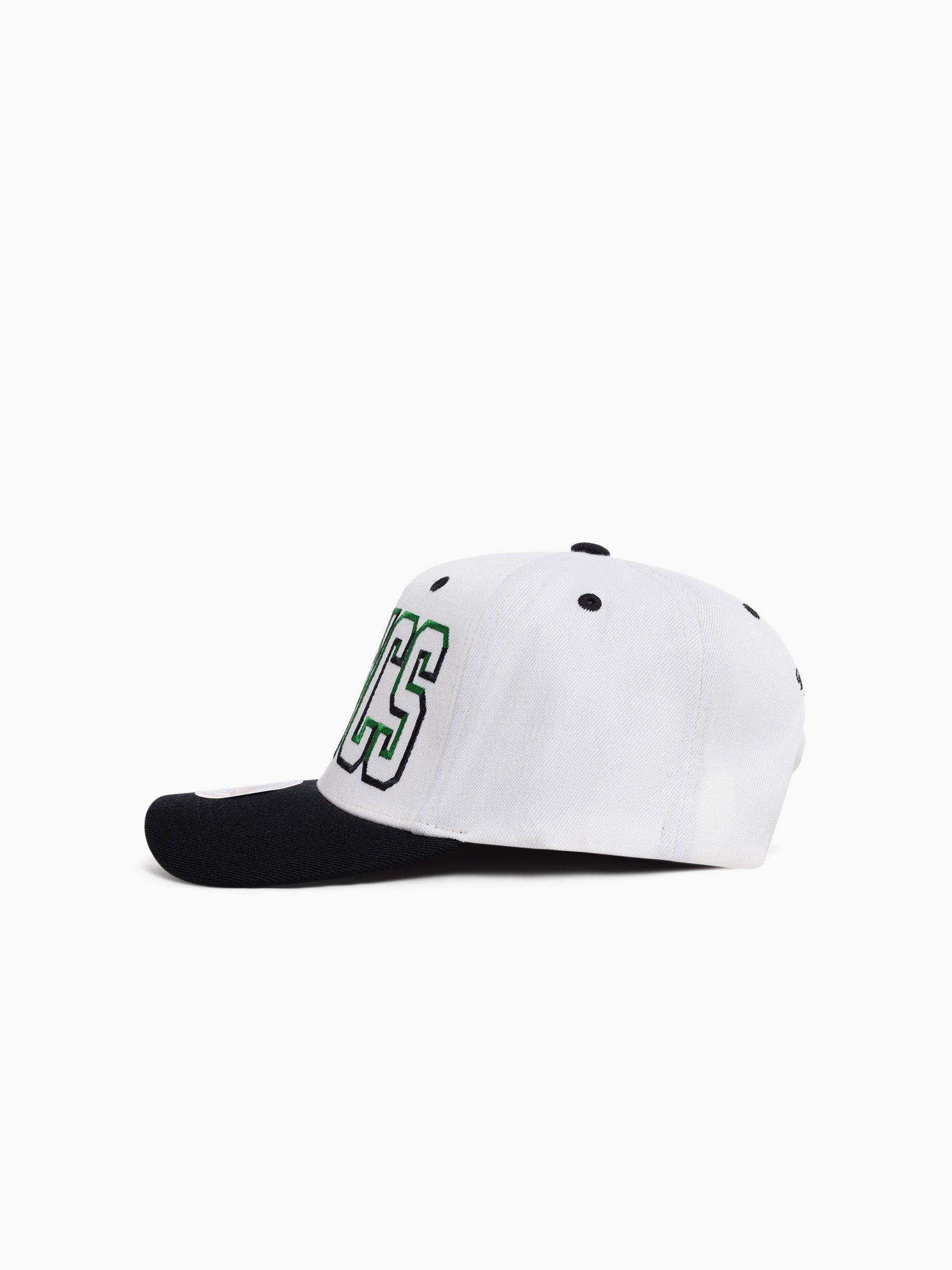 Boston Celtics Mitchell & Ness NBA Bevel Classic Red Snapback Hat - White