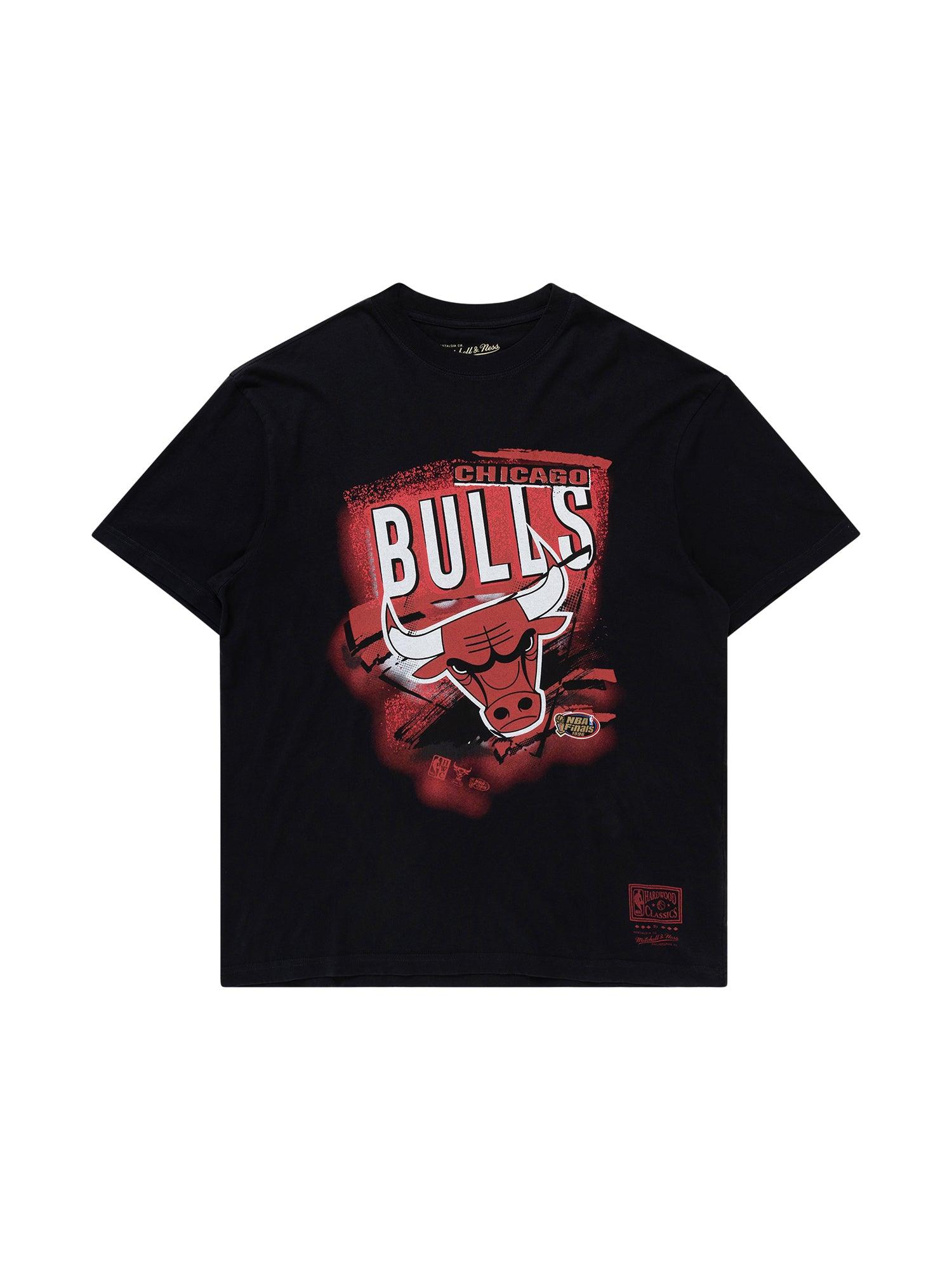 Chicago Bulls Mitchell & Ness NBA Abstract Vintage T-Shirt - Faded Black