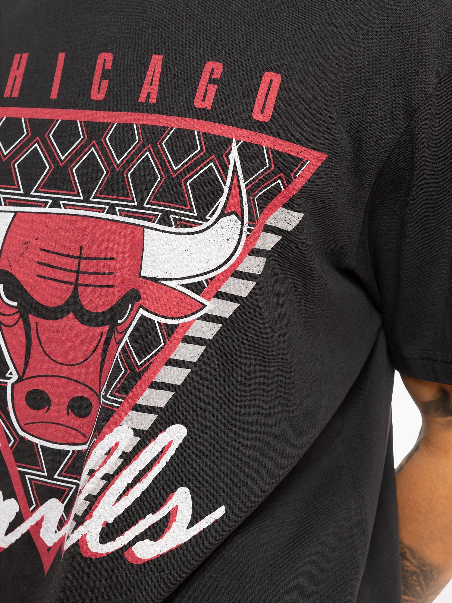 Chicago Bulls Mitchell & Ness NBA Tri Logo Vintage T-Shirt - Faded Black