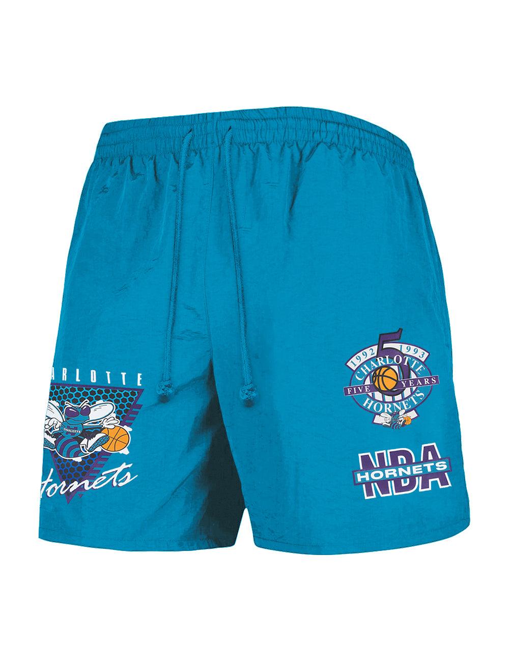 Charlotte Hornets Mitchell & Ness NBA Where You At Nylon Shorts - Teal