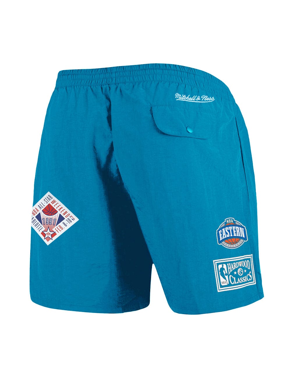 Charlotte Hornets Mitchell & Ness NBA Where You At Nylon Shorts - Teal