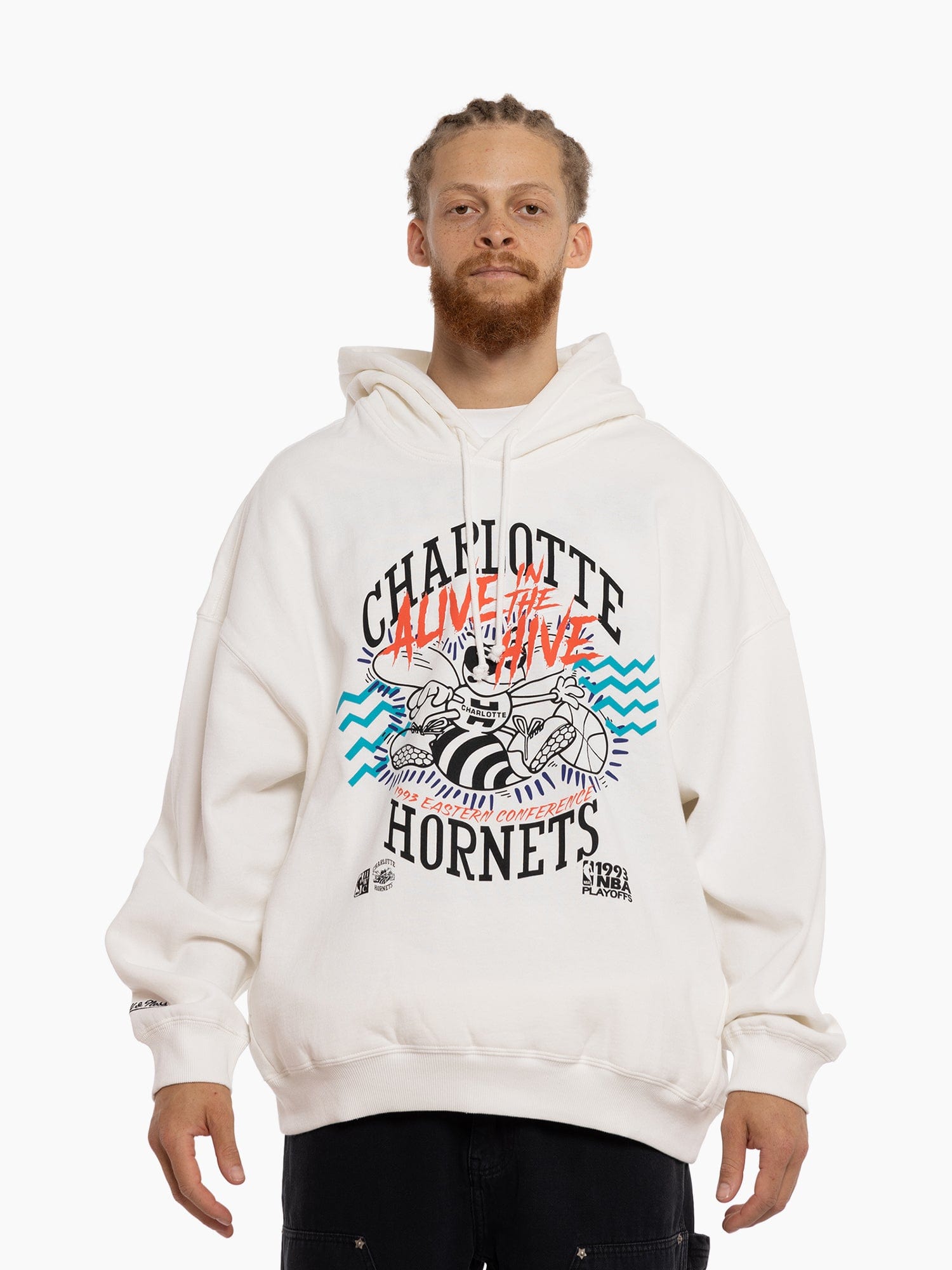 Charlotte Hornets Mitchell & Ness NBA Accolades Vintage Hoodie Jumper - Vintage White