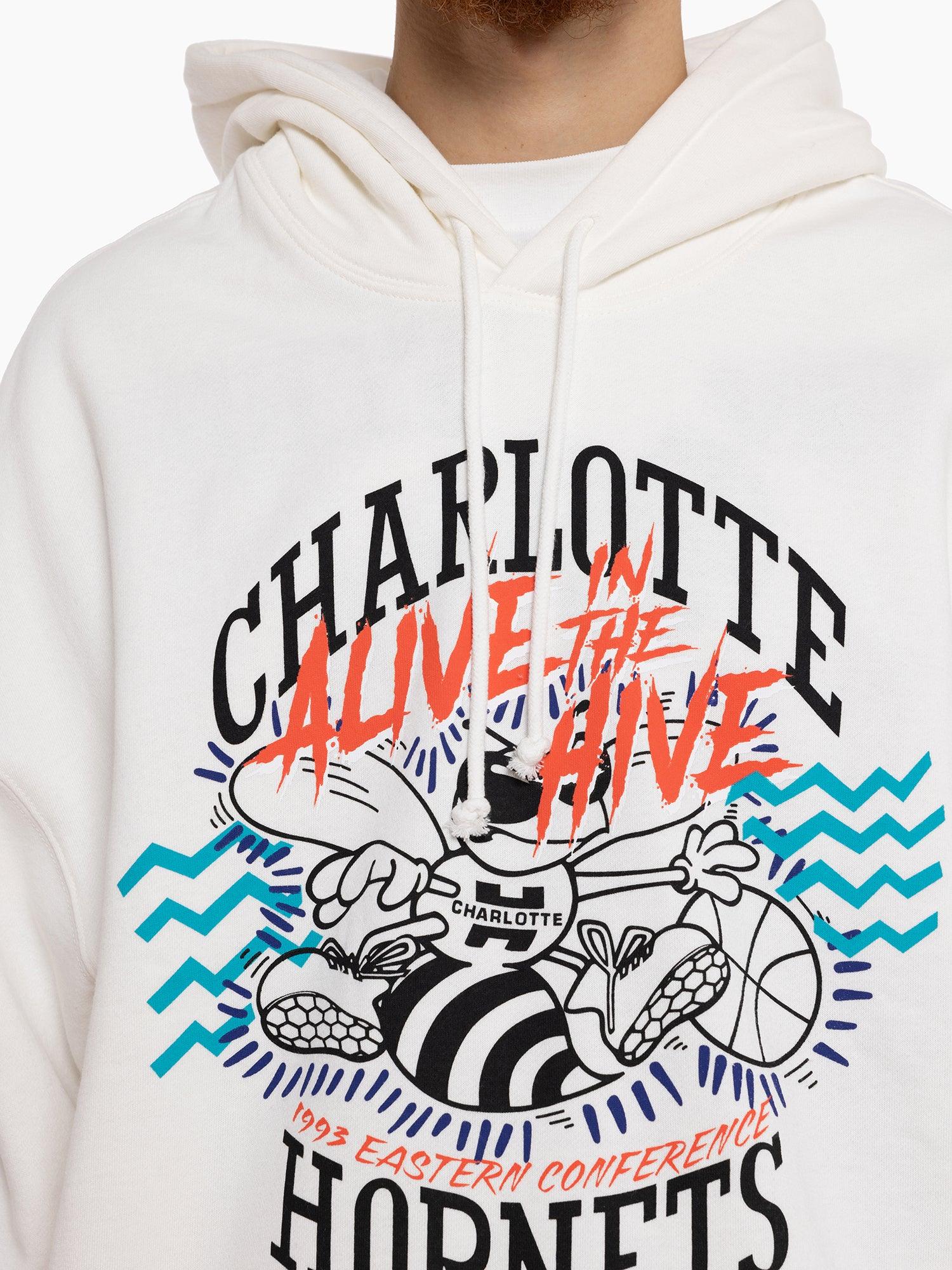 Charlotte Hornets Mitchell & Ness NBA Accolades Vintage Hoodie Jumper - Vintage White