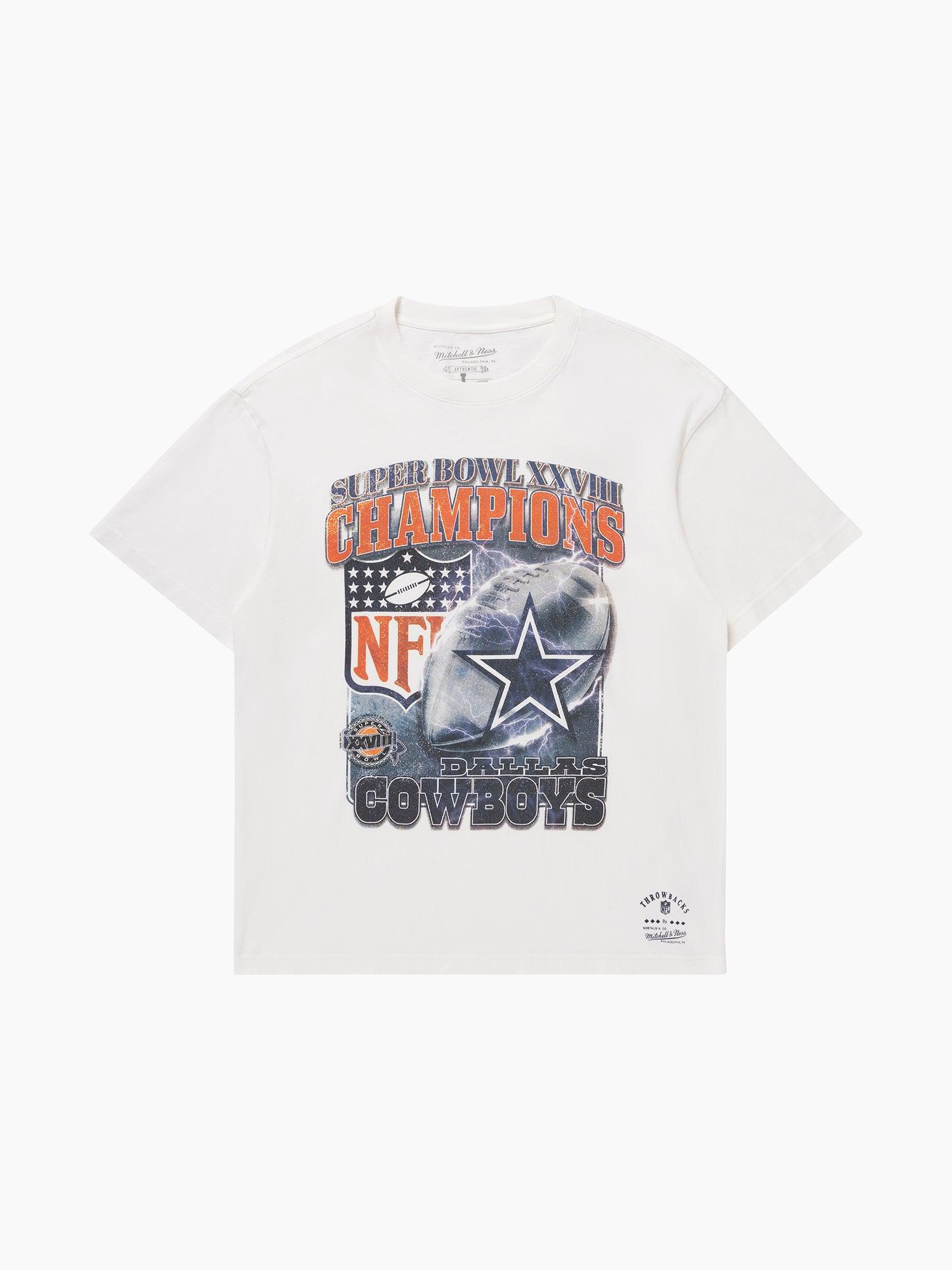 Dallas Cowboys Mitchell & Ness NFL SB XXVIII Champs Vintage T-Shirt - Vintage White